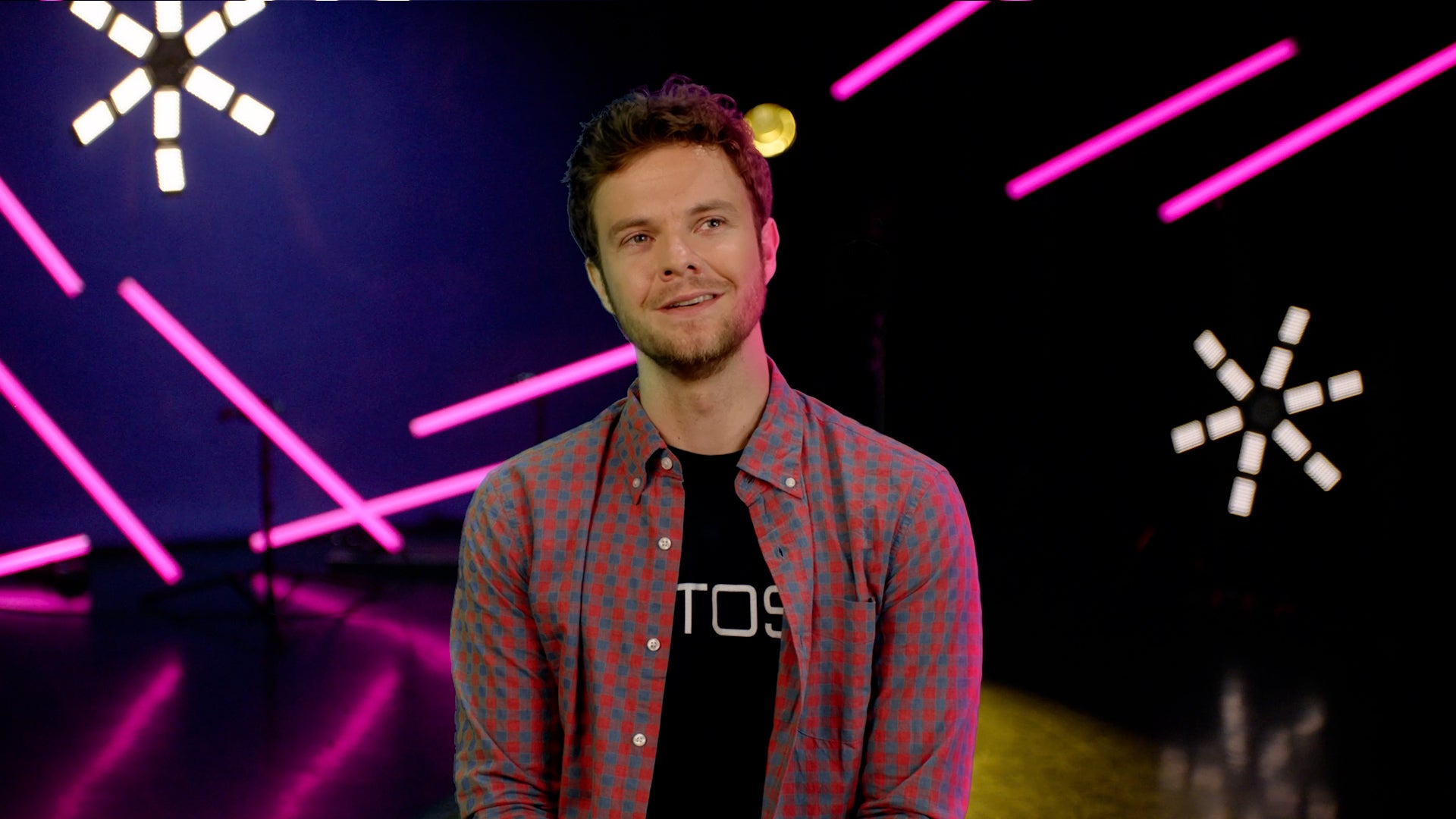 Star Trek: Lower Decks' Jack Quaid looks up and to the left as he thinks for a moment