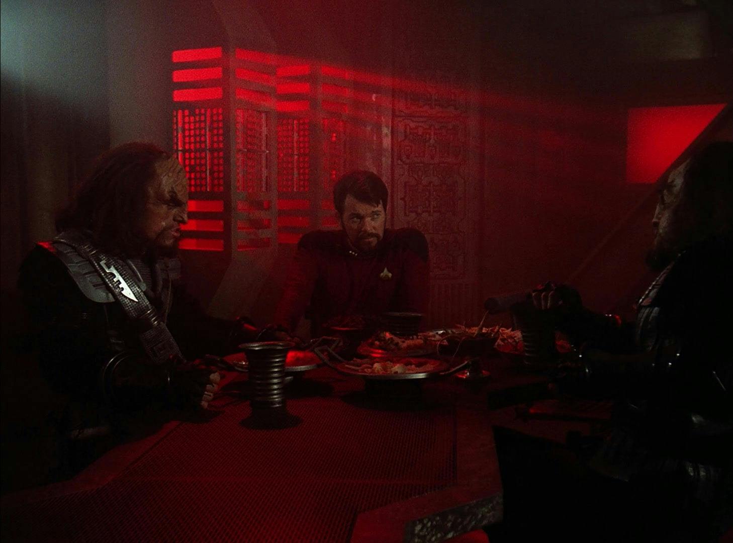 Riker joins the Klingon crew in an exchange program
