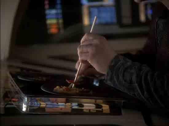 Pizza with chopsticks