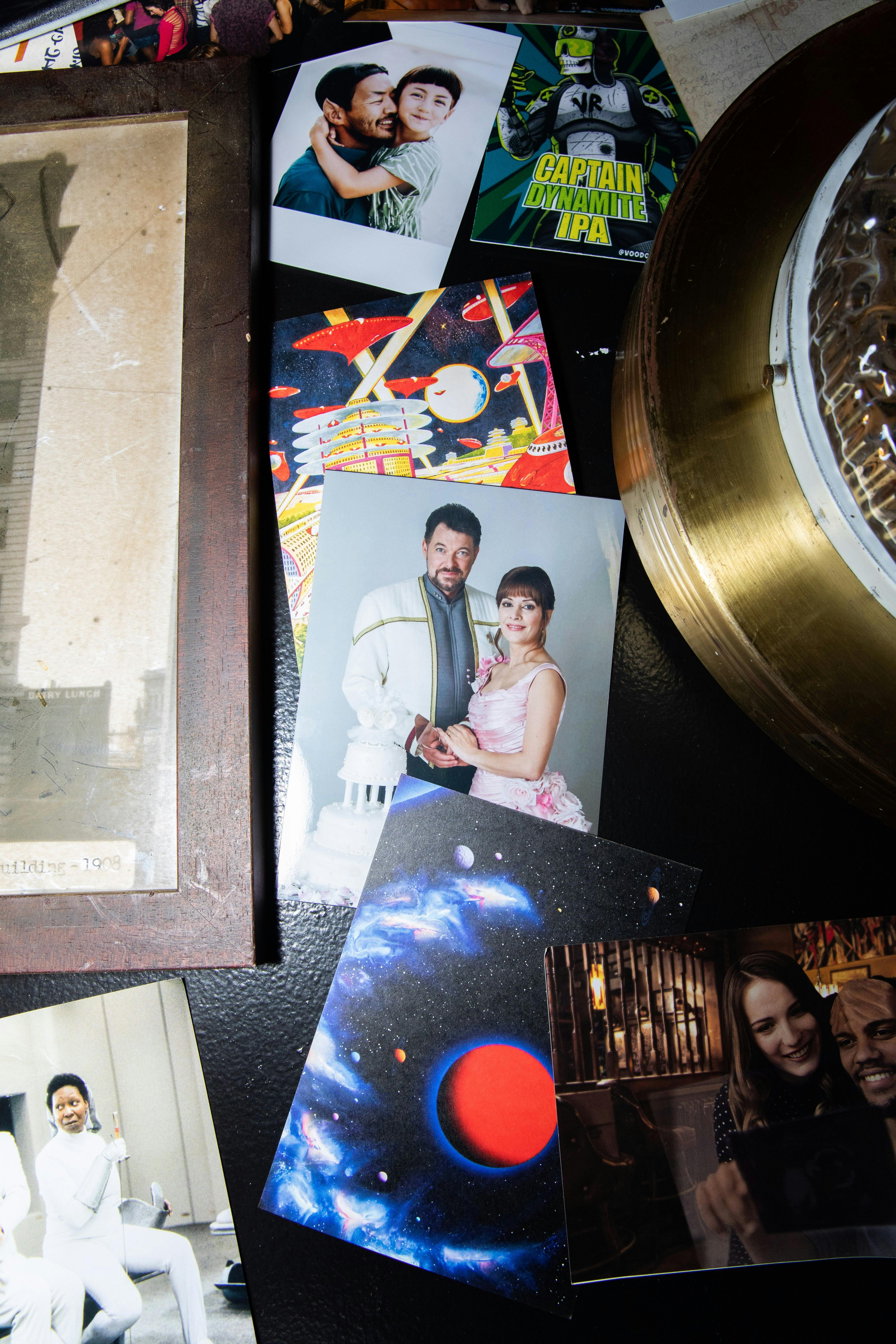 A photo from Riker and Troi's wedding decorates the walls of 10-Forward.