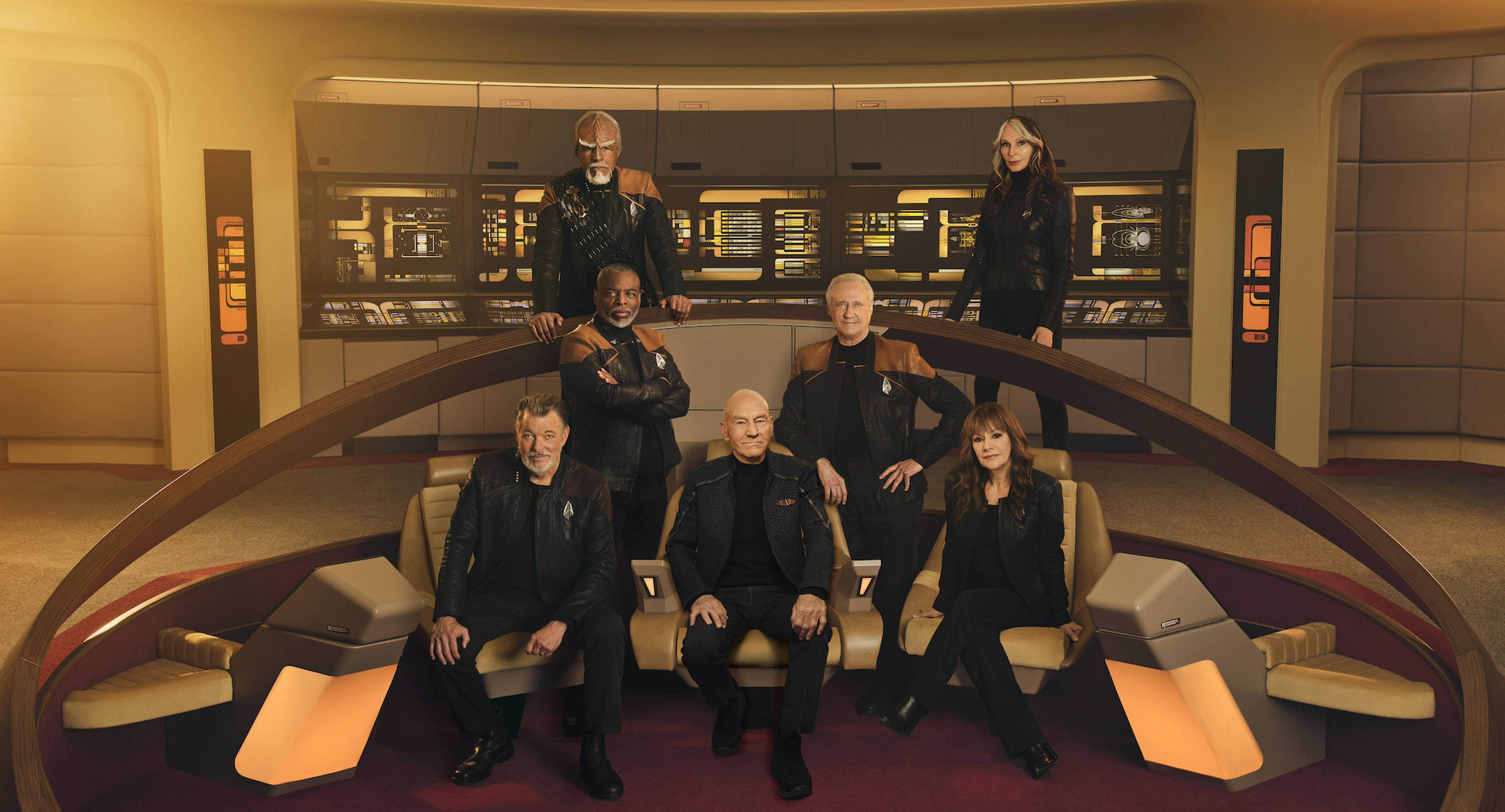 Star Trek: Picard cast portraits on the Enterprise-D