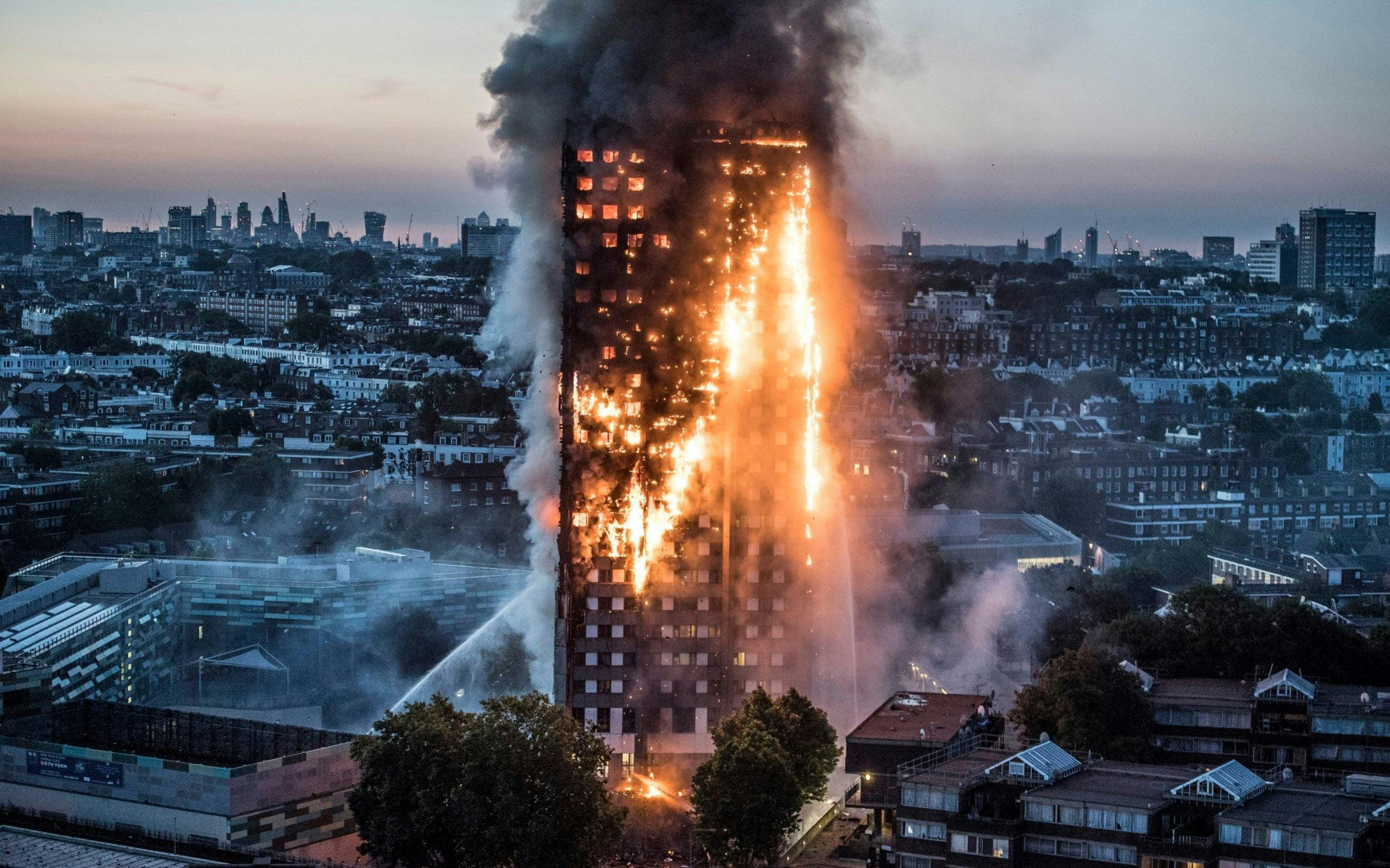 Grenfell Tower consumed by fire and smoke