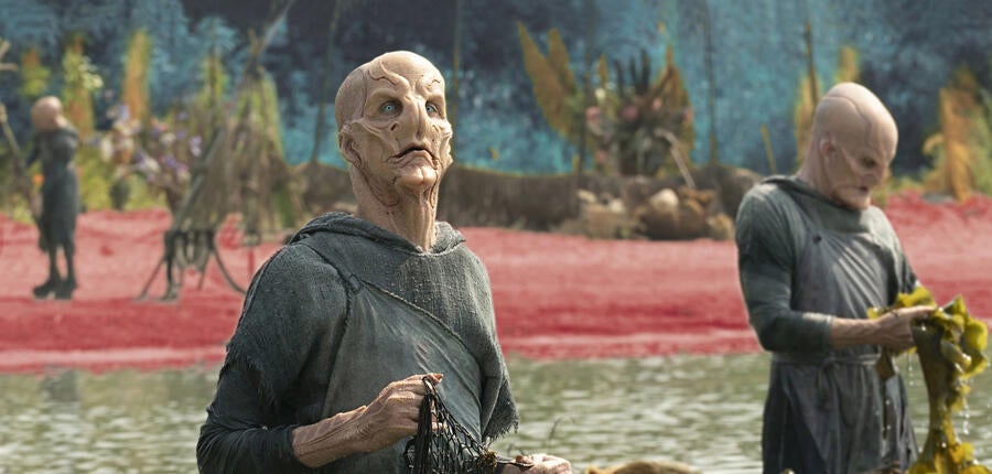 Saru looks up towards the sky in 'The Brightest Star'