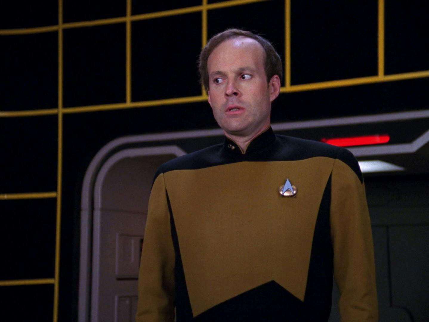 Star Trek: The Next Generation - 'Hollow Pursuits' Barclay stands in the holodeck