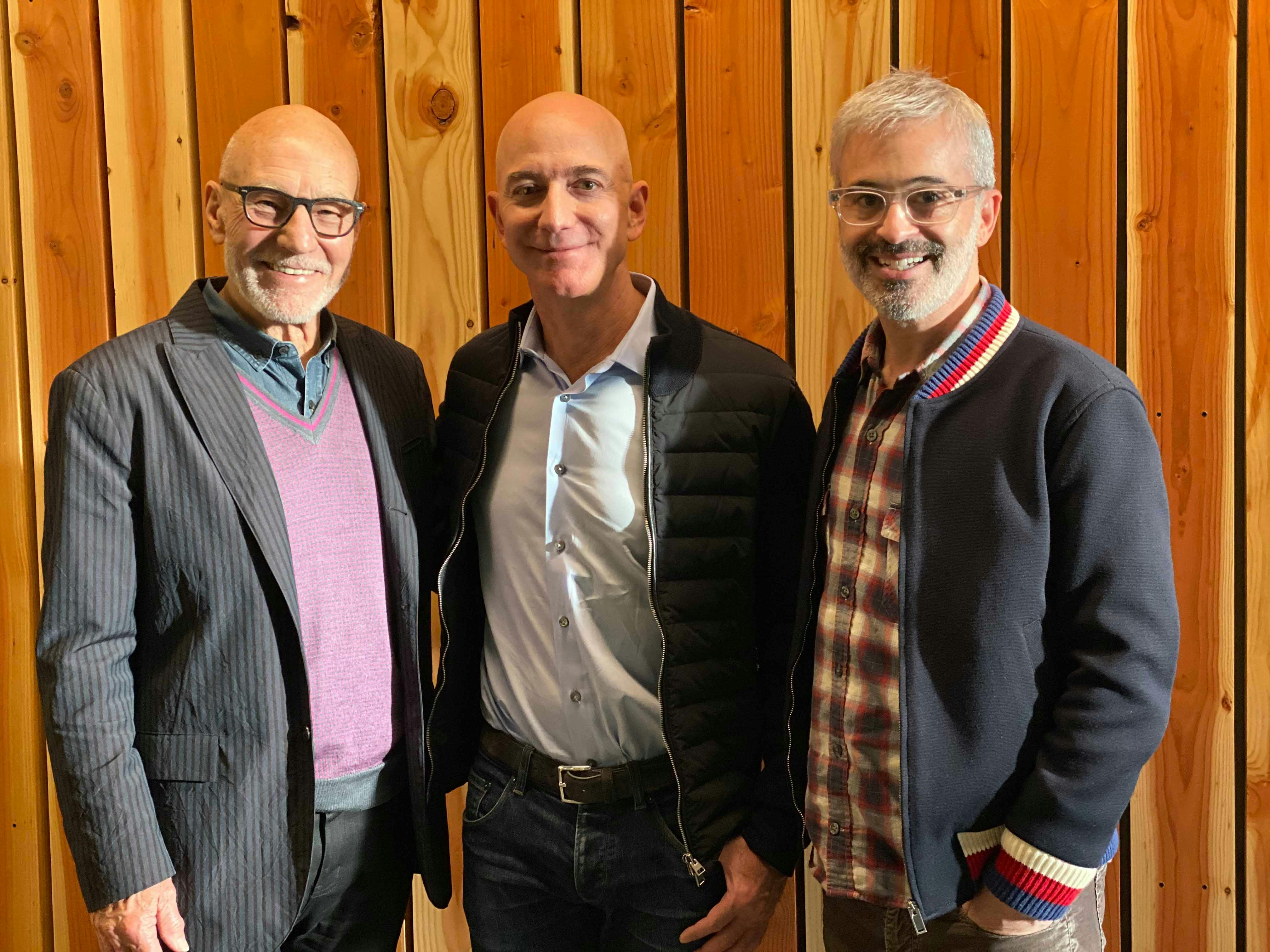Sir Patrick Stewart, Jeff Bezos and Alex Kurtzman