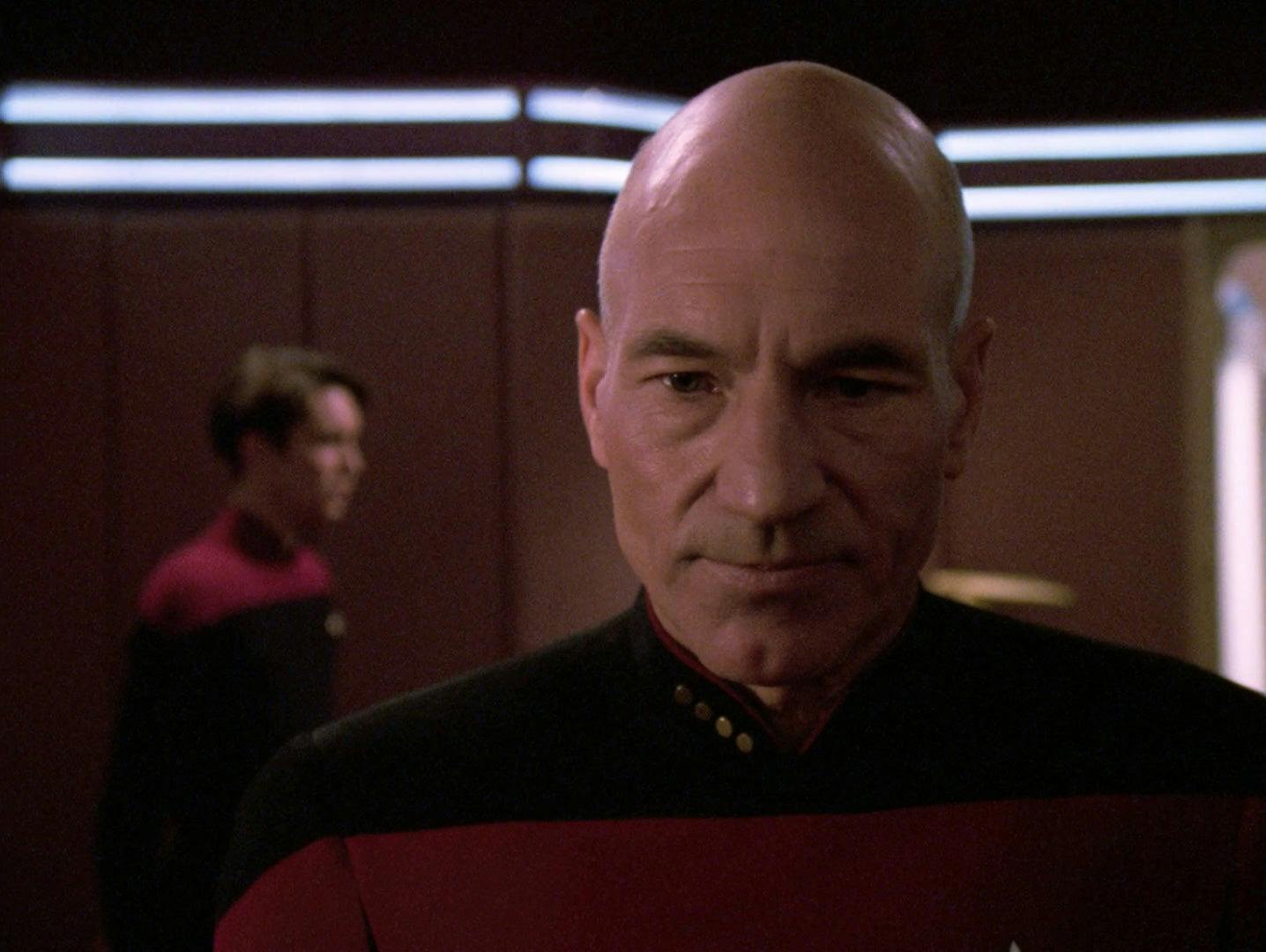 In his Ready Room, Jean-Luc Picard reminds Wesley Crusher the ideals of Starfleet and its officers in 'The First Duty'