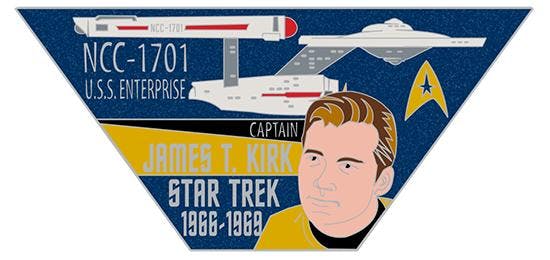 star trek captain pin