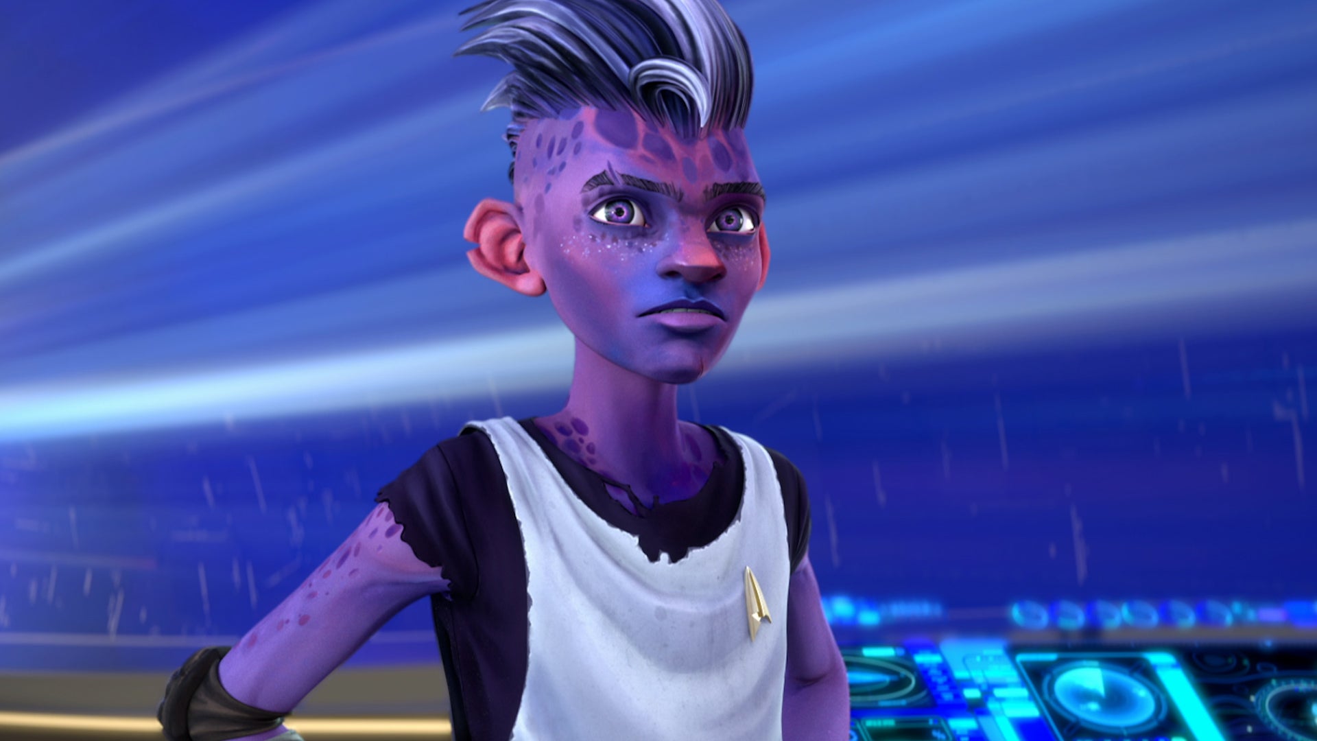 Vice Admiral Janeway in Dal's body on Star Trek: Prodigy