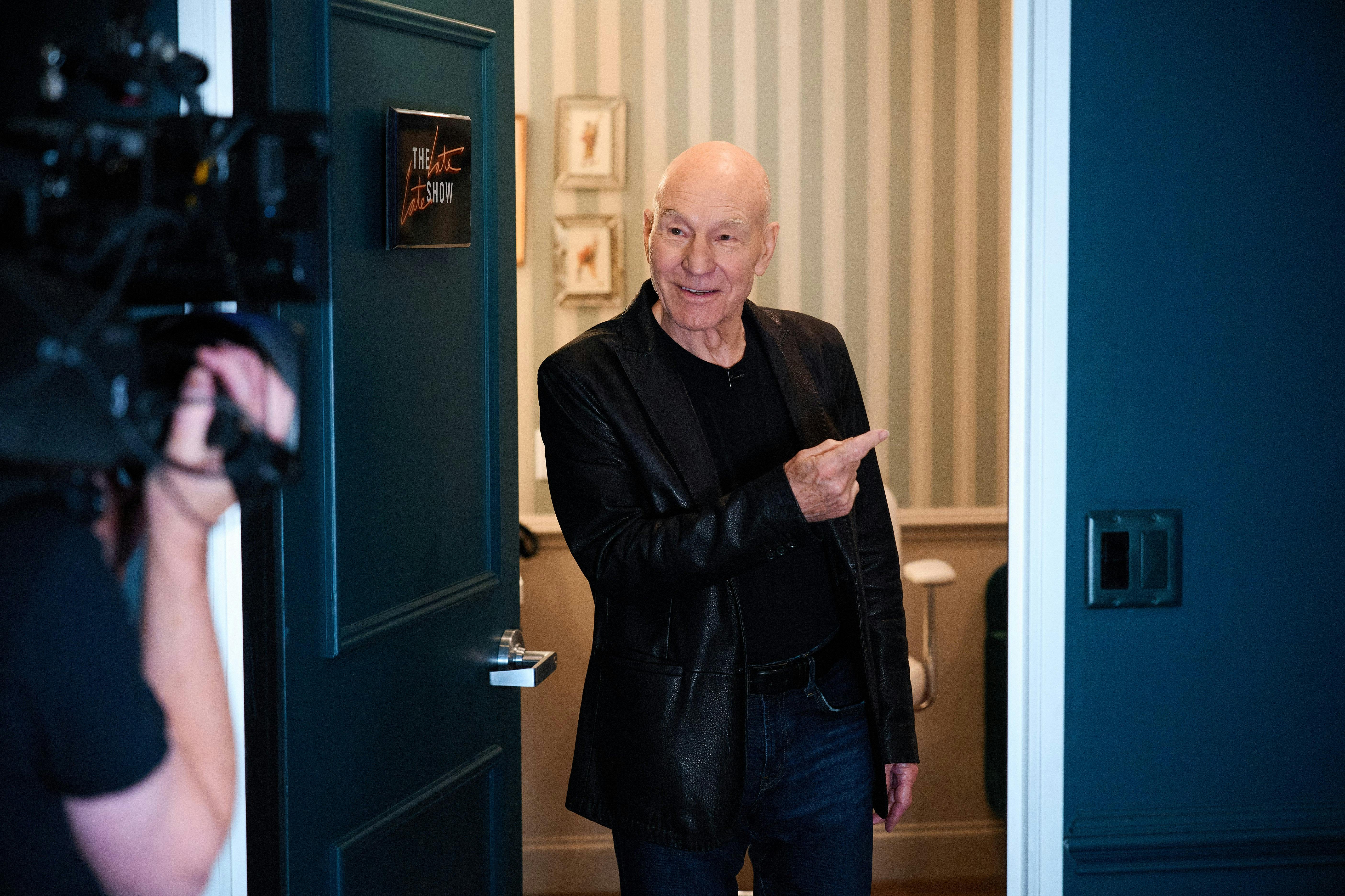 Patrick Stewart at The Late Late Show with James Corden