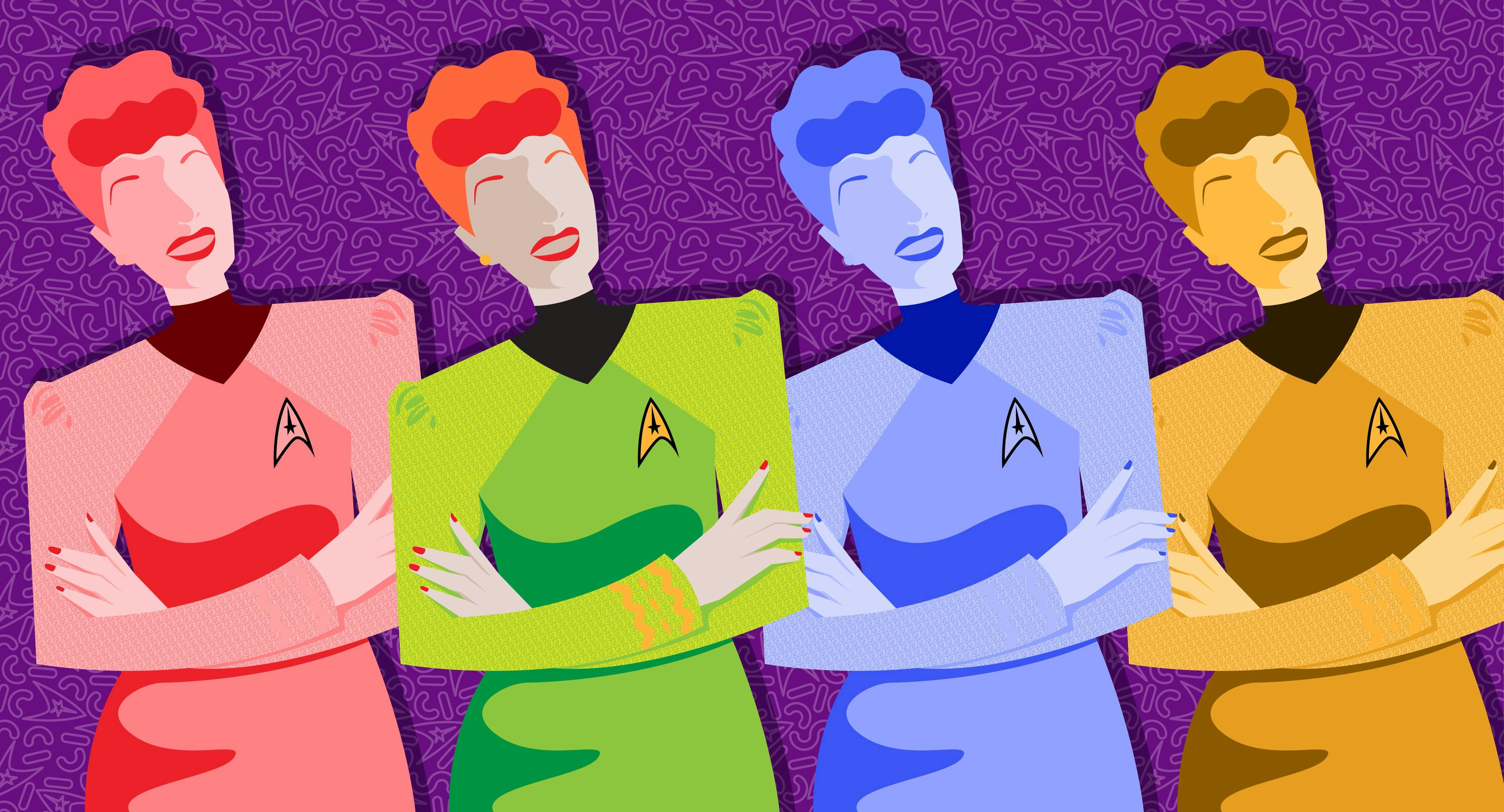 Illustration of Lucille Ball in Starfleet uniform