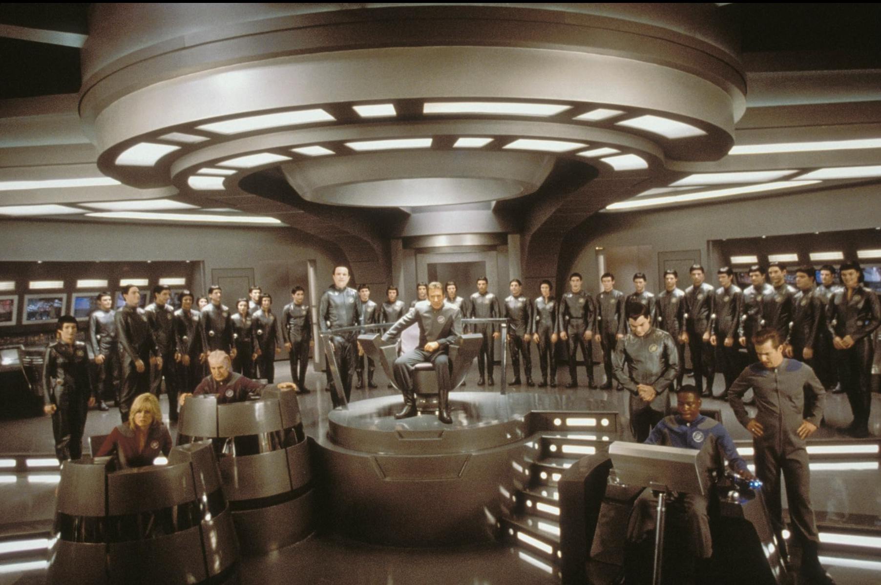 Sigourney Weaver, Alan Rickman, Tim Allen, Tony Shalhoub, Sam Rockwell, Enrico Colantoni, Missi Pyle, and Jed Rees in Galaxy Quest (1999)