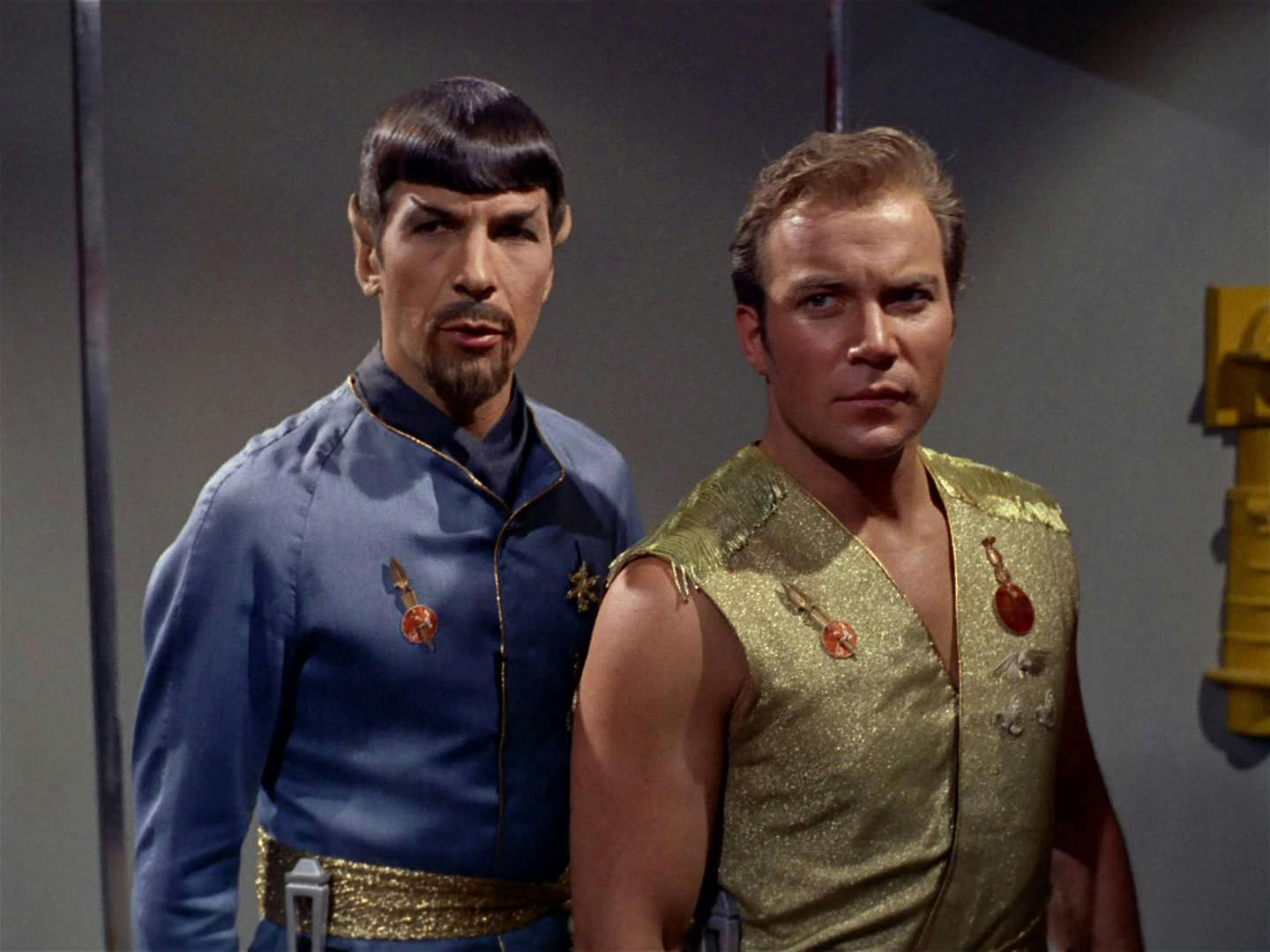 In the Mirror Universe, Spock and Kirk stand side-by-side in 'Mirror, Mirror'