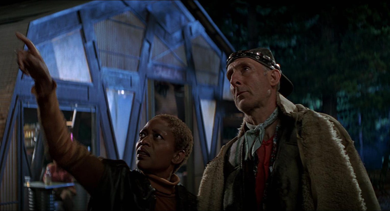 Lily Sloane and Zefram Cochrane look to the stars in Star Trek: First Contact