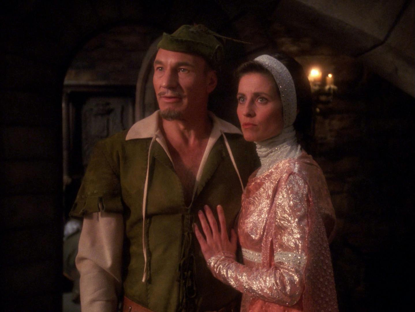 Q puts Picard and Vash into a Robin Hood Sherwood Forest scenario in 'Qpid'