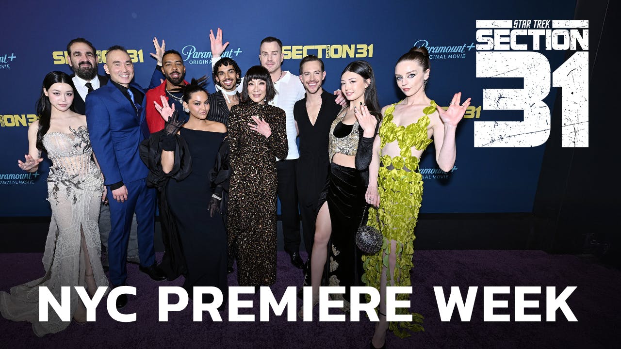 (L-R) Emily Mei, Joe Pingue, James Hiroyuki Liao, Omari Hardwick, Humberly Gonzalez, Augusto Bitter, Michelle Yeoh, Rob Kazinsky, Sven Ruygrok, Miku Martineau, and Kacey Rohl attend the World Premiere of Star Trek: Section 31