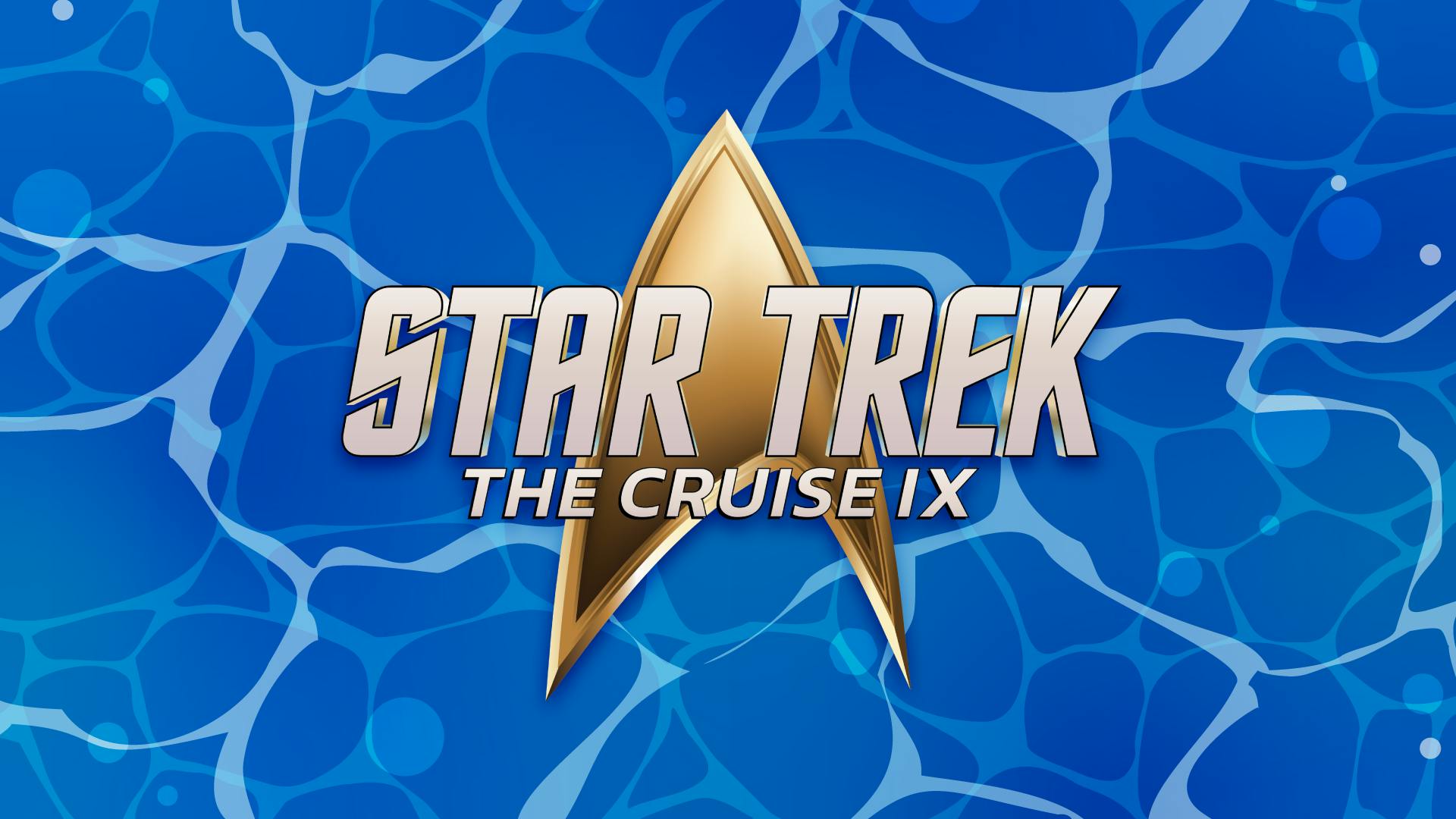 Star Trek: The Cruise IX logo on top of a body of water