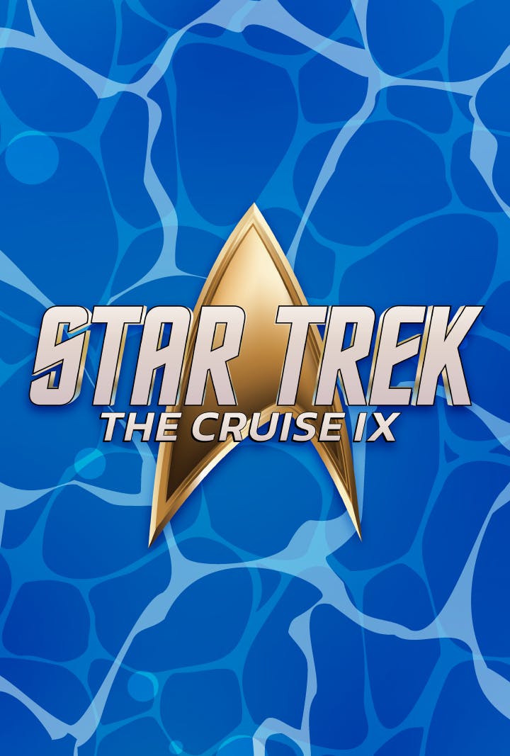 Star Trek: The Cruise IX logo on top of a body of water