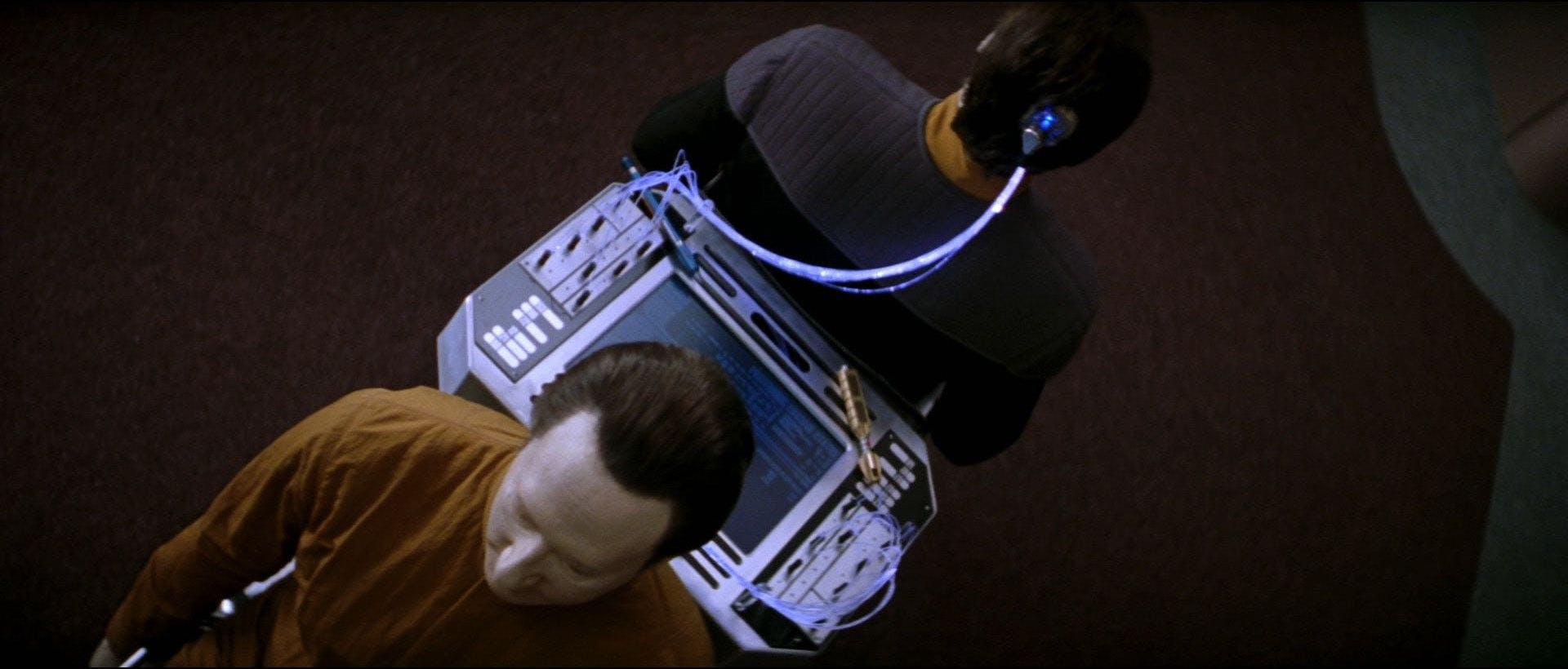 Data provides a memory download for B-4 in Star Trek Nemesis