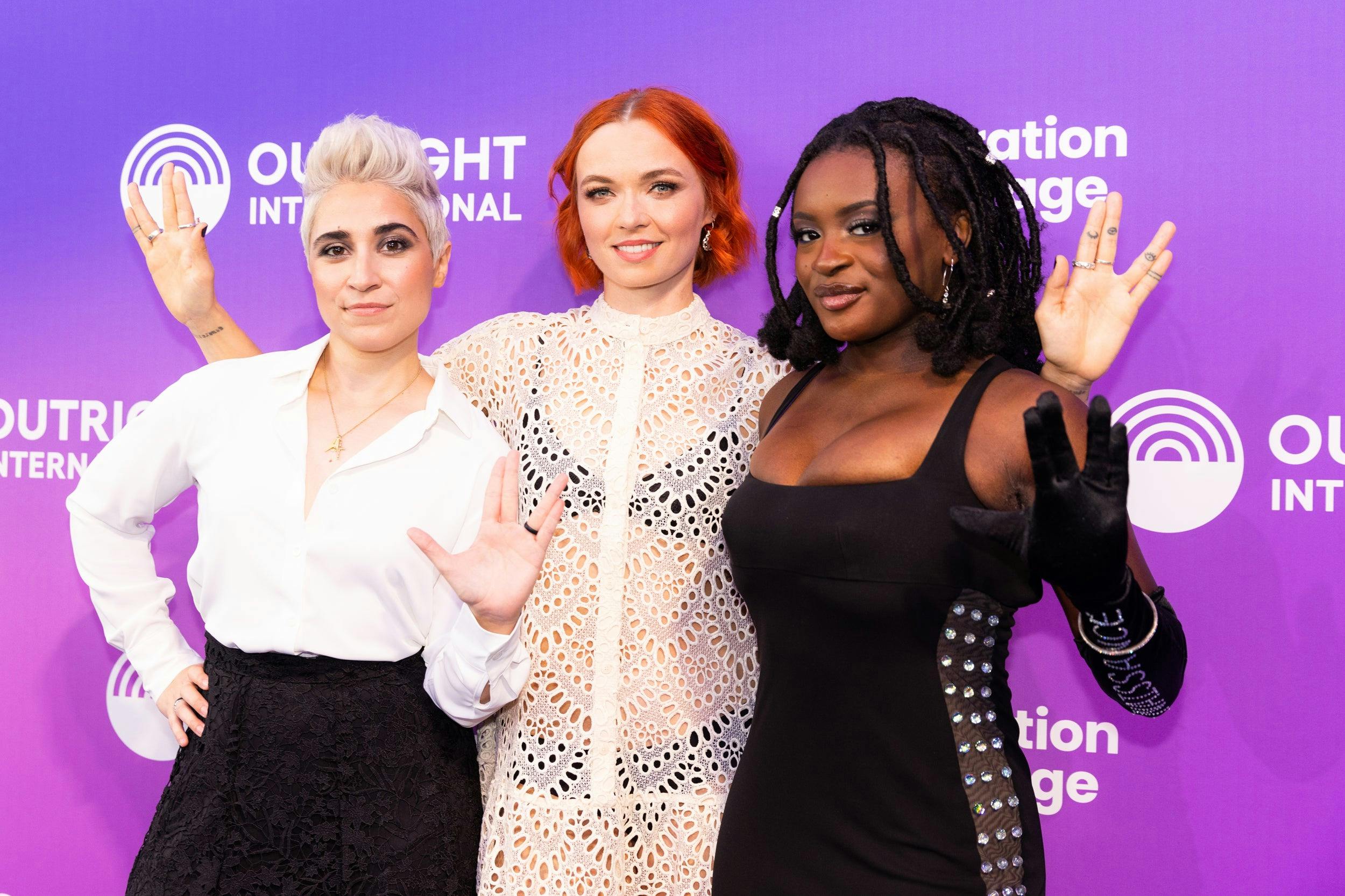 Star Trek: Strange New Worlds' Melissa Navia, Jess Bush, and Celia Rose Gooding on the red carpet for 27th Celebration of Courage Awards and Gala