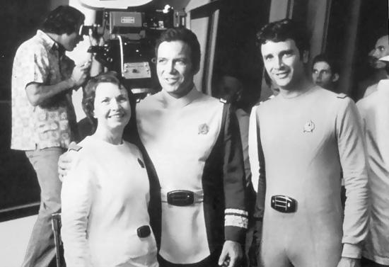Bjo Trimble on set with William Shatner