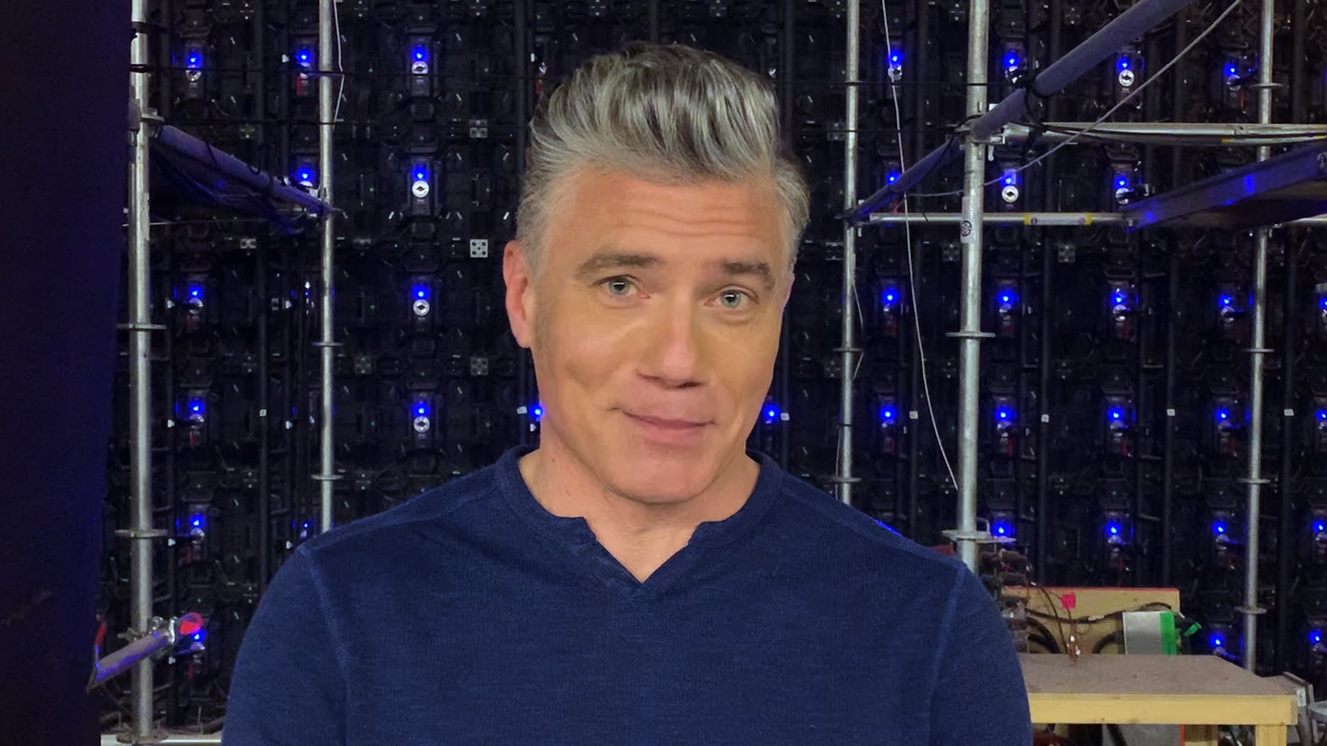 Anson Mount on the set of Star Trek: Strange New Worlds Season 1