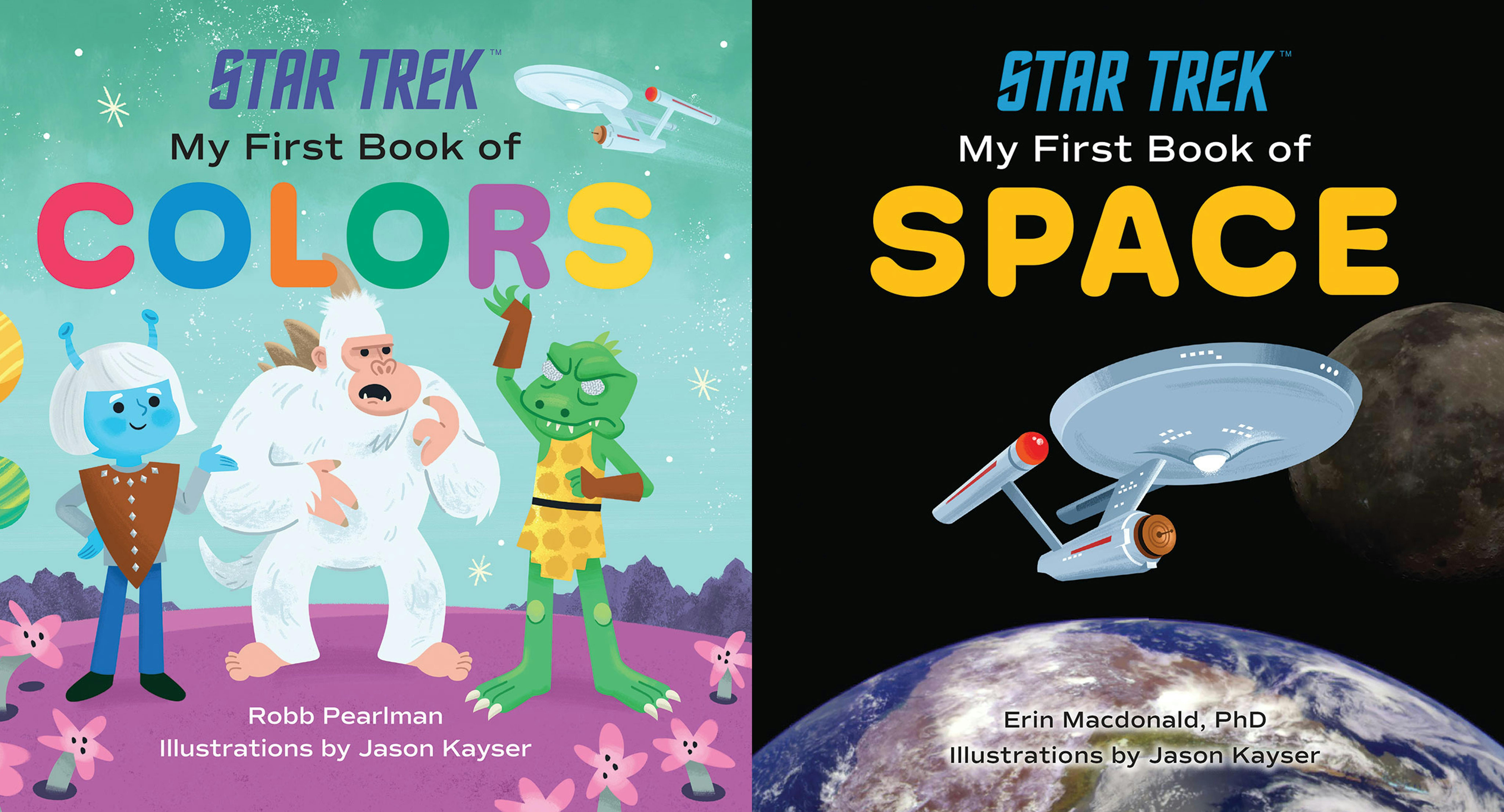 Book covers of Children's Board Books - Star Trek My First Book of Colors and My First Book of Space