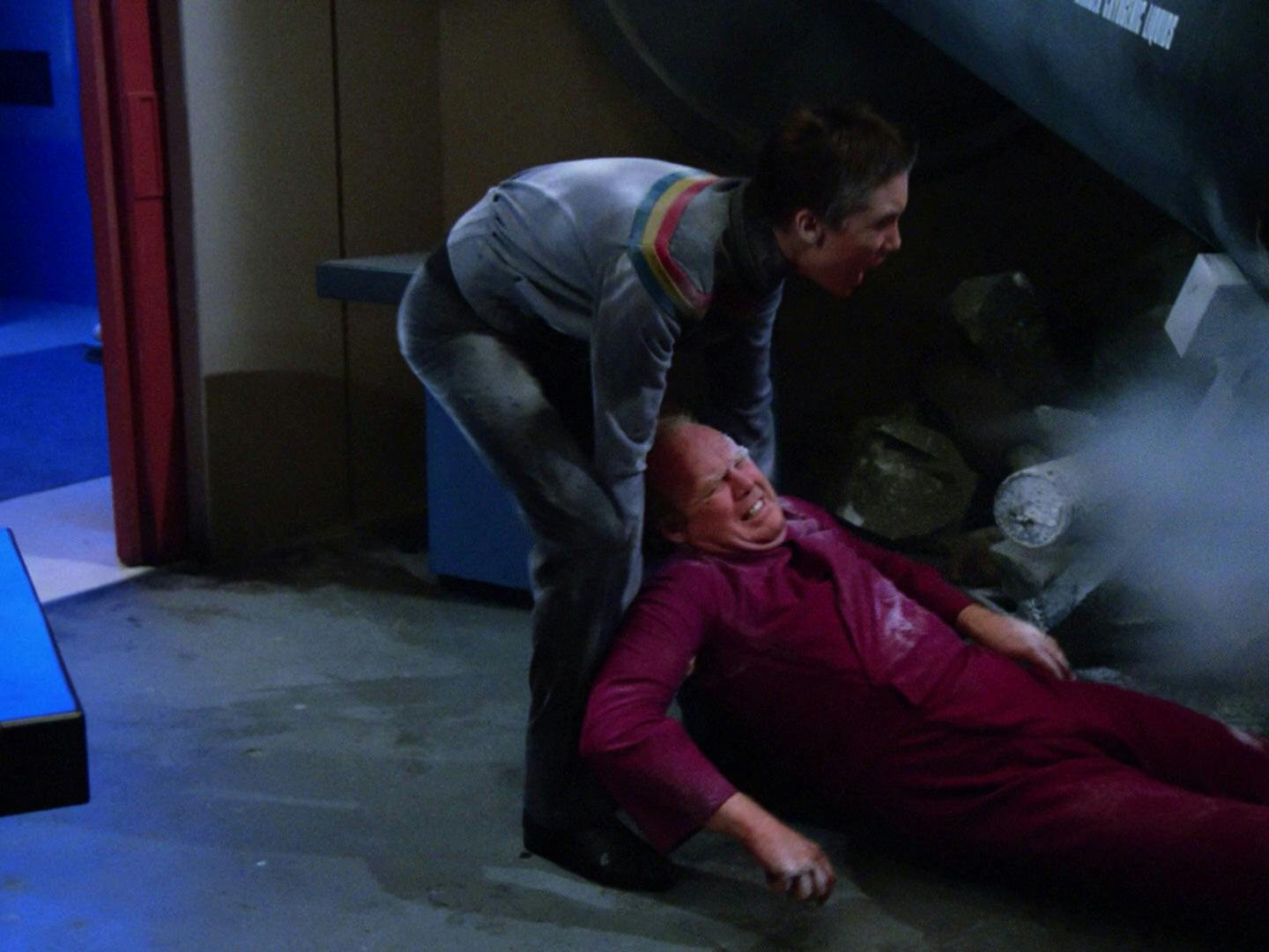 Wesley Crusher pulls a victim out of an explosion, which turned out to be a psych evaluation test on Star Trek: The Next Generation