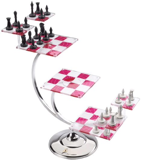 Consumer Products product shot of a tridimensional chess set based on the one from Star Trek: The Original Series