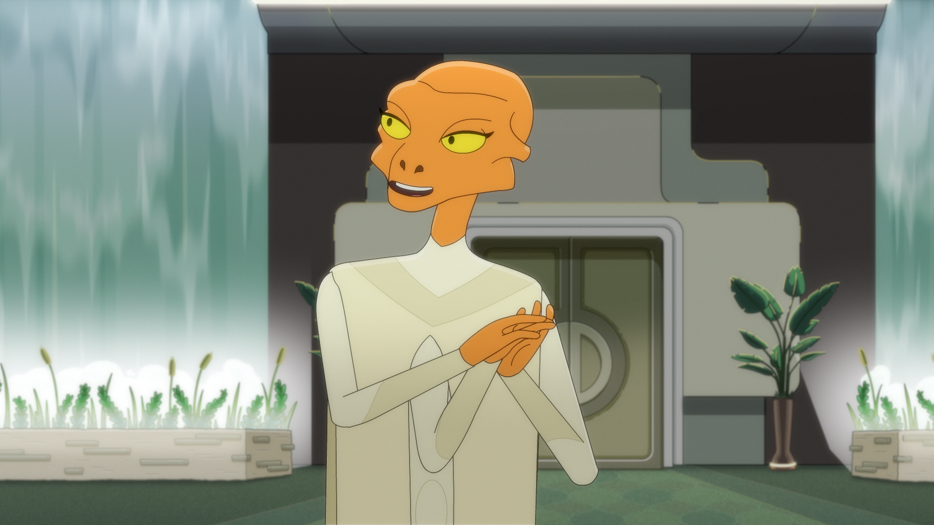 Toz the Edosian running the Dove on Star Trek: Lower Decks