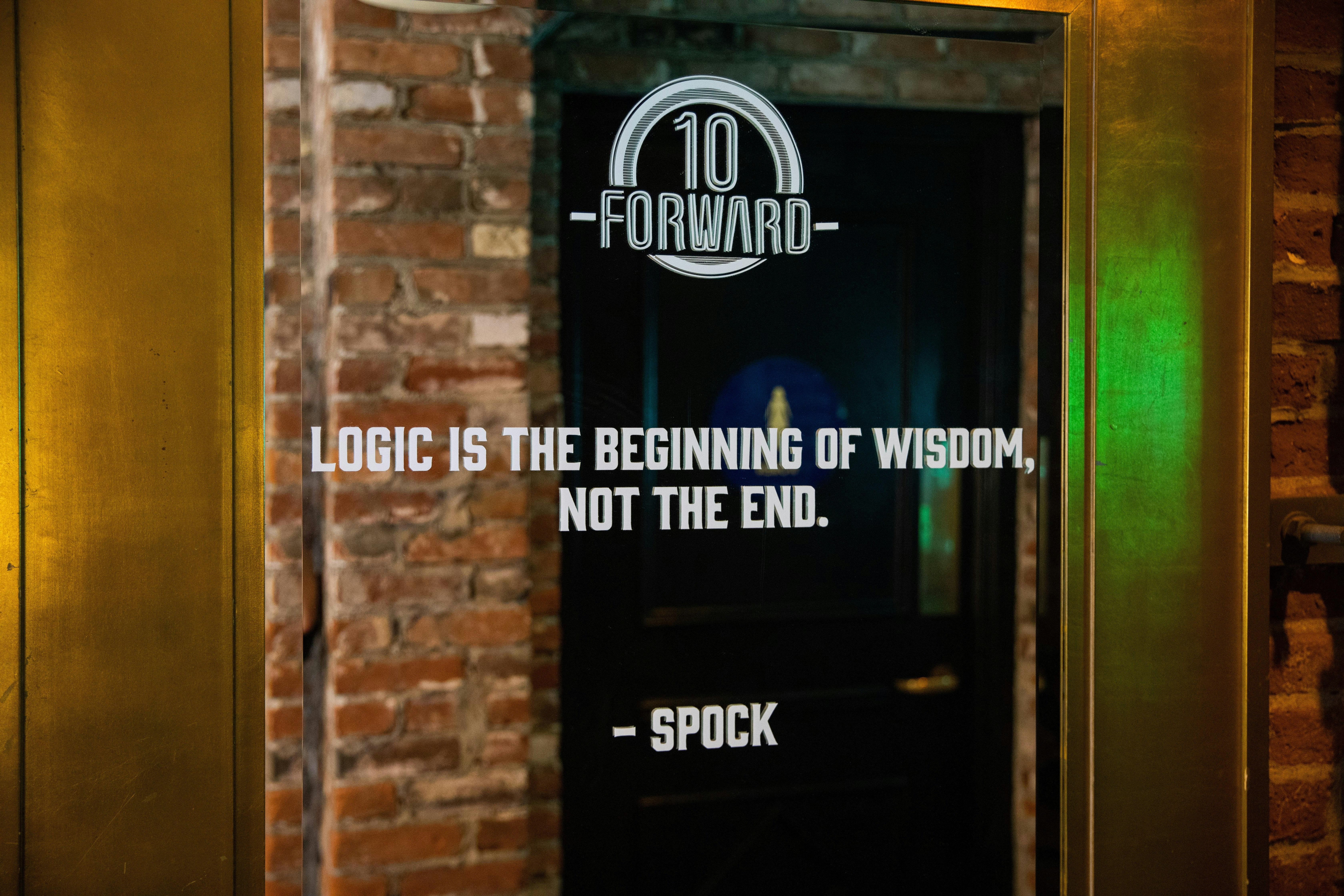 A quote from Spock in 10-Forward.