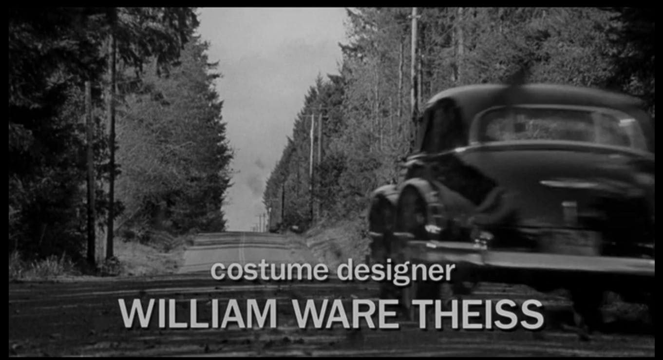 Still from Heart Like A Wheel film featuring the costume designer credit for William Ware Theiss