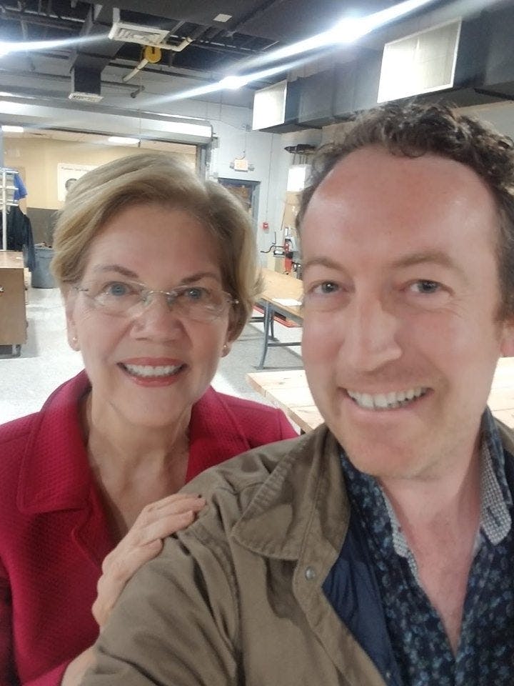 Huey and presidential candidate Senator Elizabeth Warren