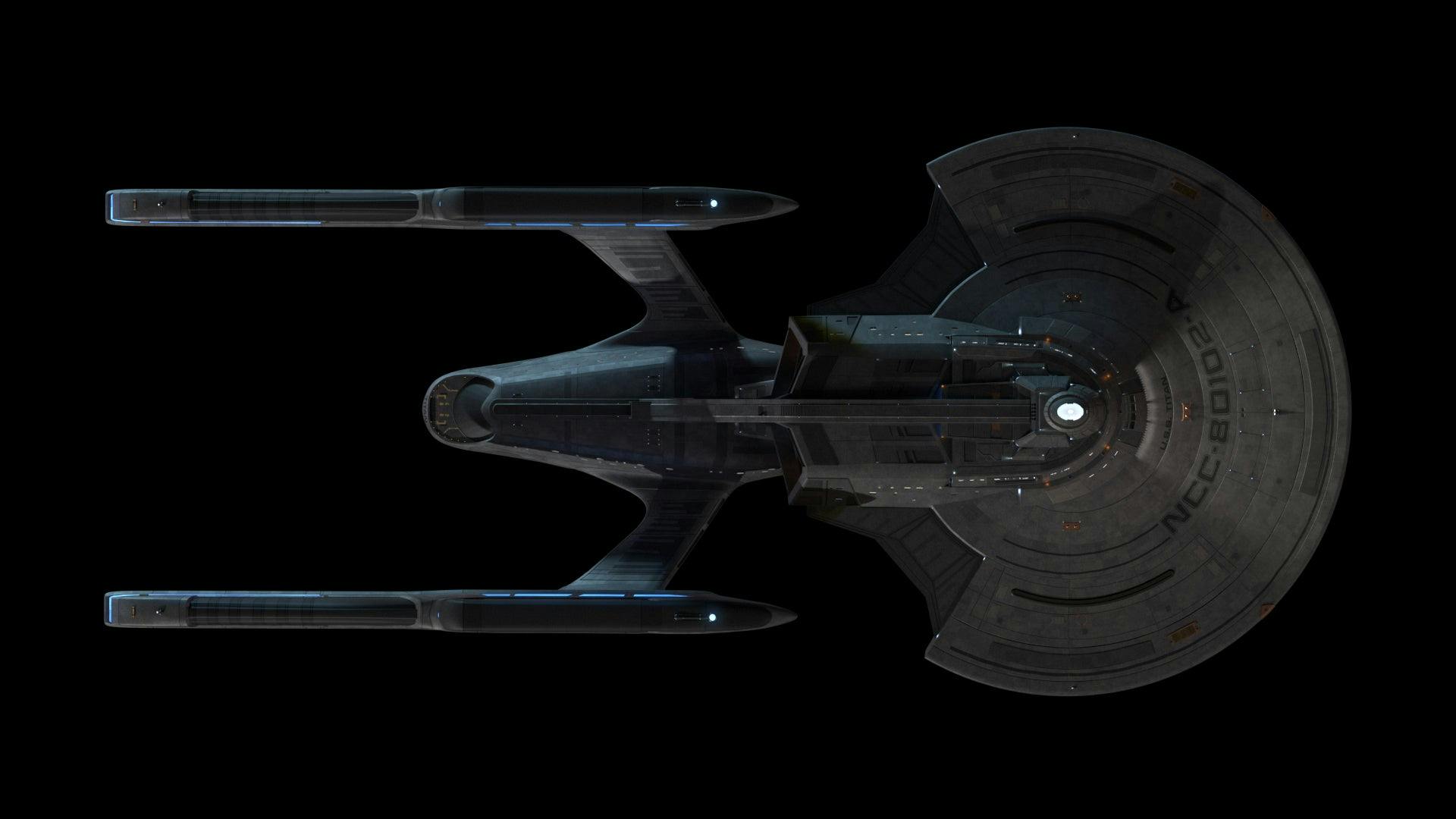 Overhead view of the U.S.S. Titan from Star Trek: Picard
