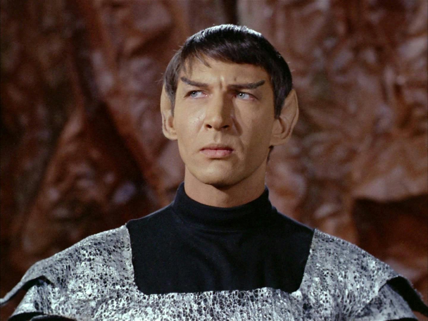 Close-up of Lawrence Montaigne as the Vulcan Stonn in 'Amok Time'