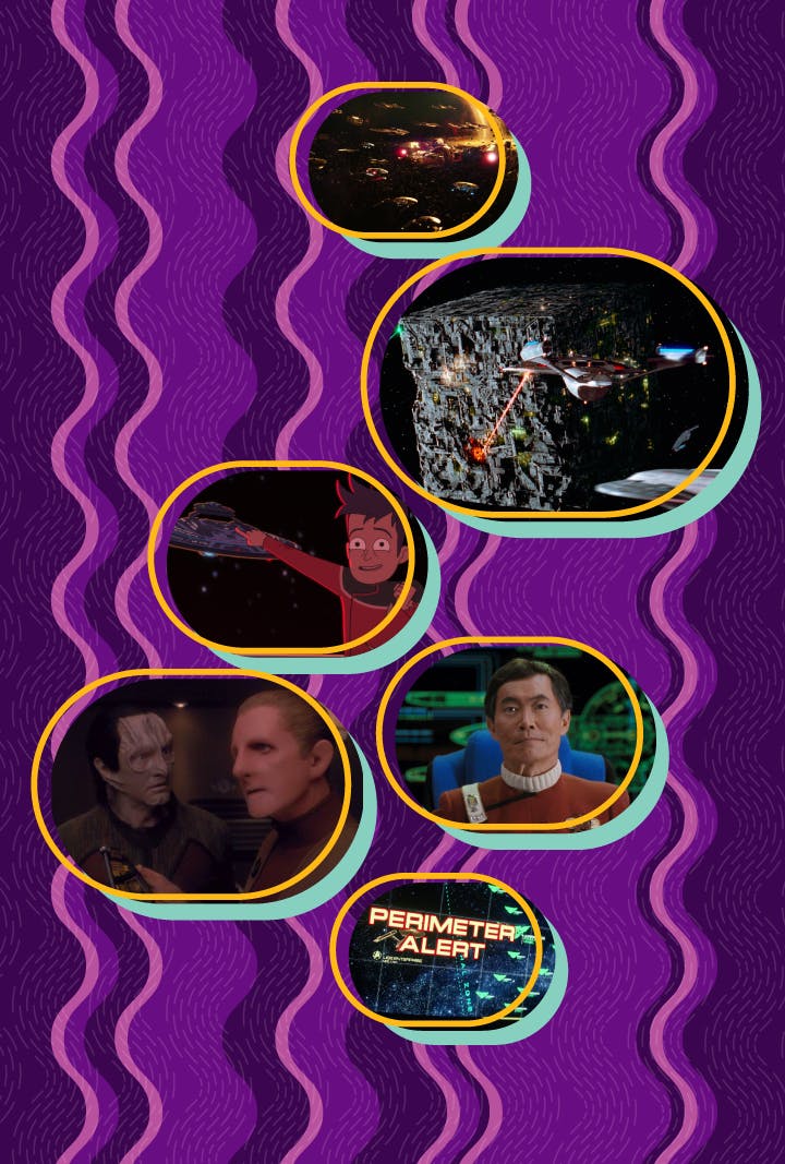 Collage of Star Trek episodic stills that showed when Starfleet reinforcements arrived