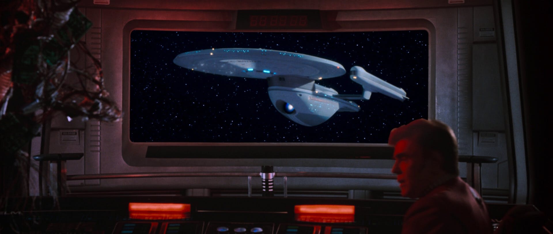The Excelsior appears on the Enterprise viewscreen in Star Trek VI: The Undiscovered Country