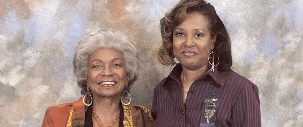 Fan photo of Nichelle Nichols with Valerie Gill