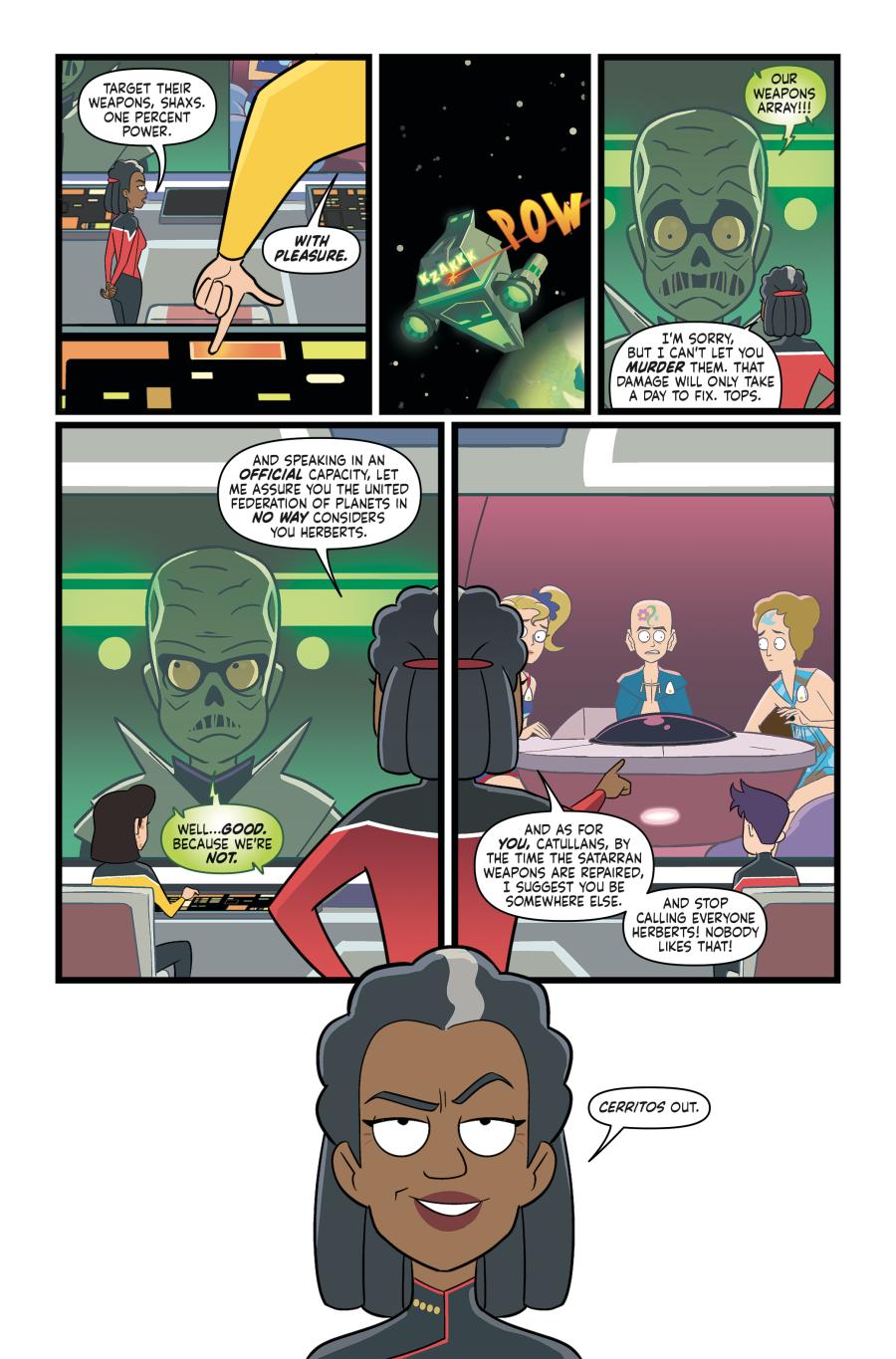 STAR TREK: LOWER DECKS #1 comic book interior art by Chris Fenoglio