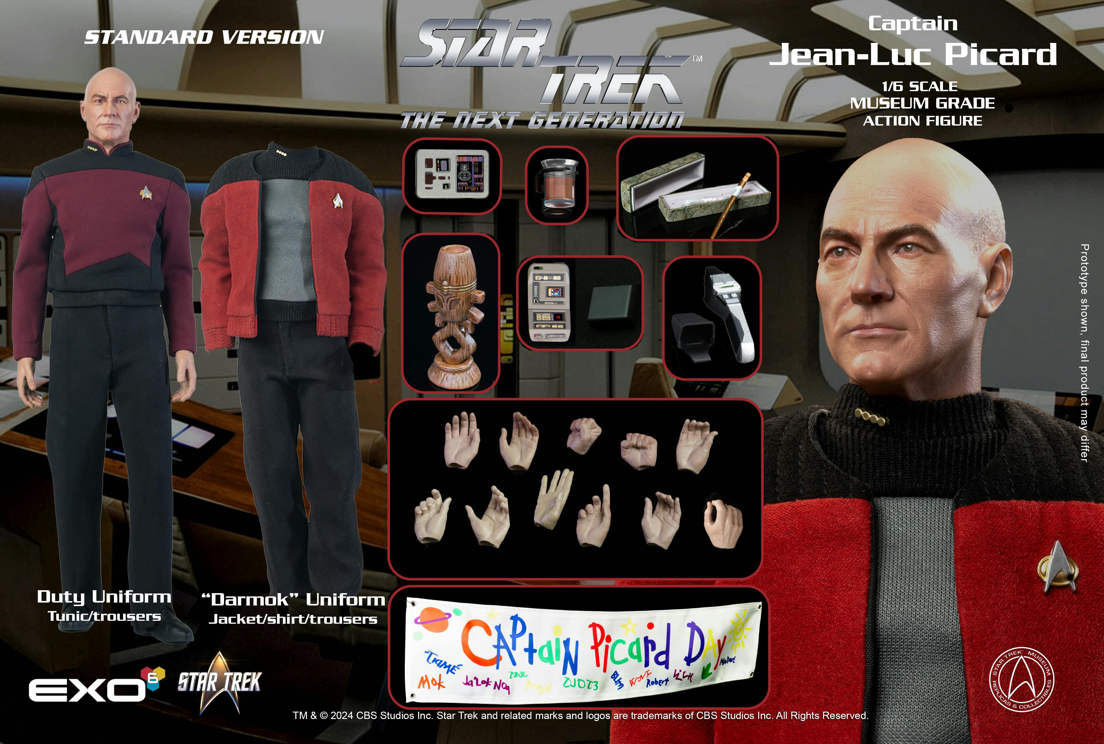 EXO-6 Star Trek: The Next Generation Jean-Luc Picard Standard Version of the figure with all its offerings
