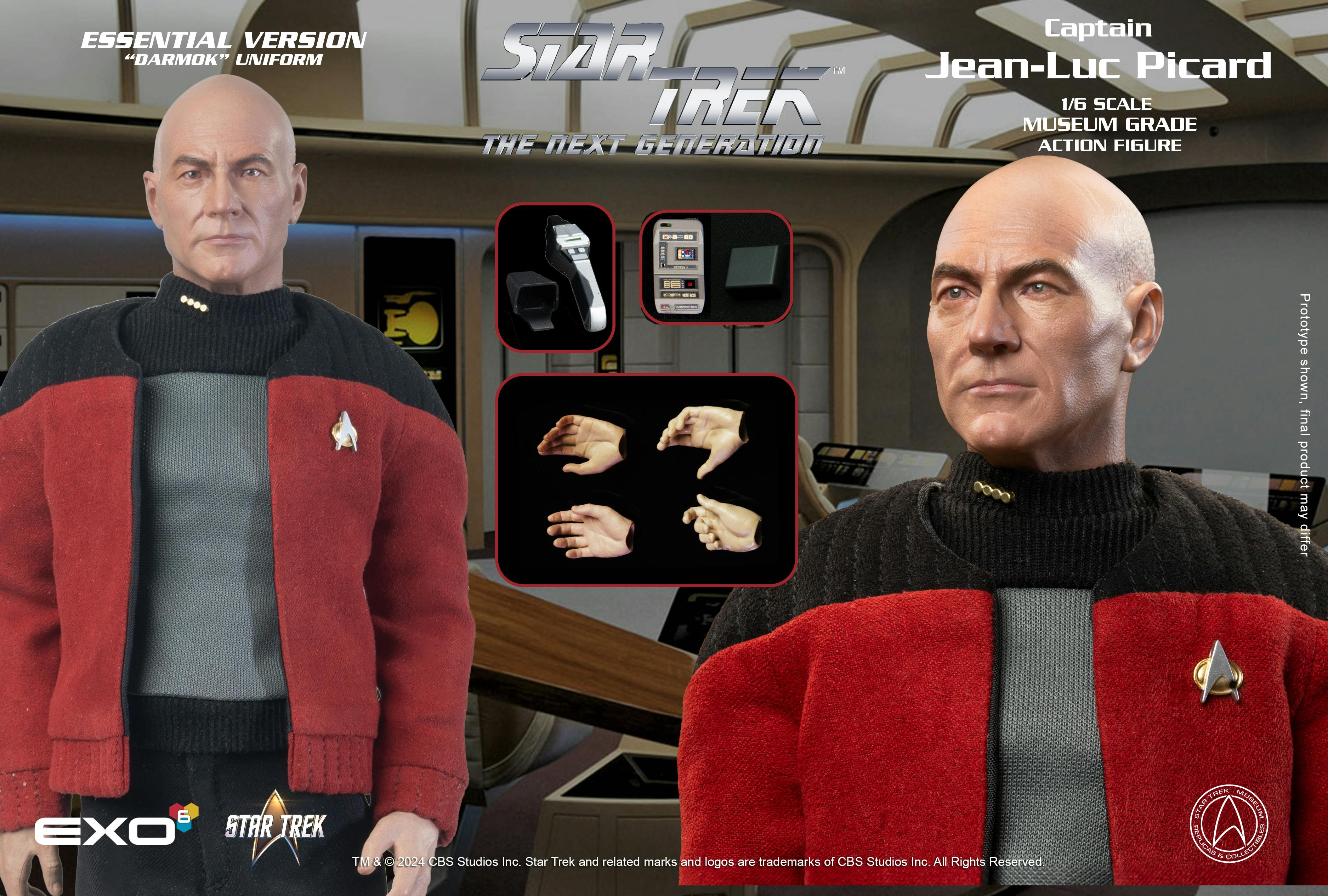 EXO-6 Star Trek: The Next Generation Jean-Luc Picard Essential Version of the figure with all its offerings and 'Darmok' Uniform