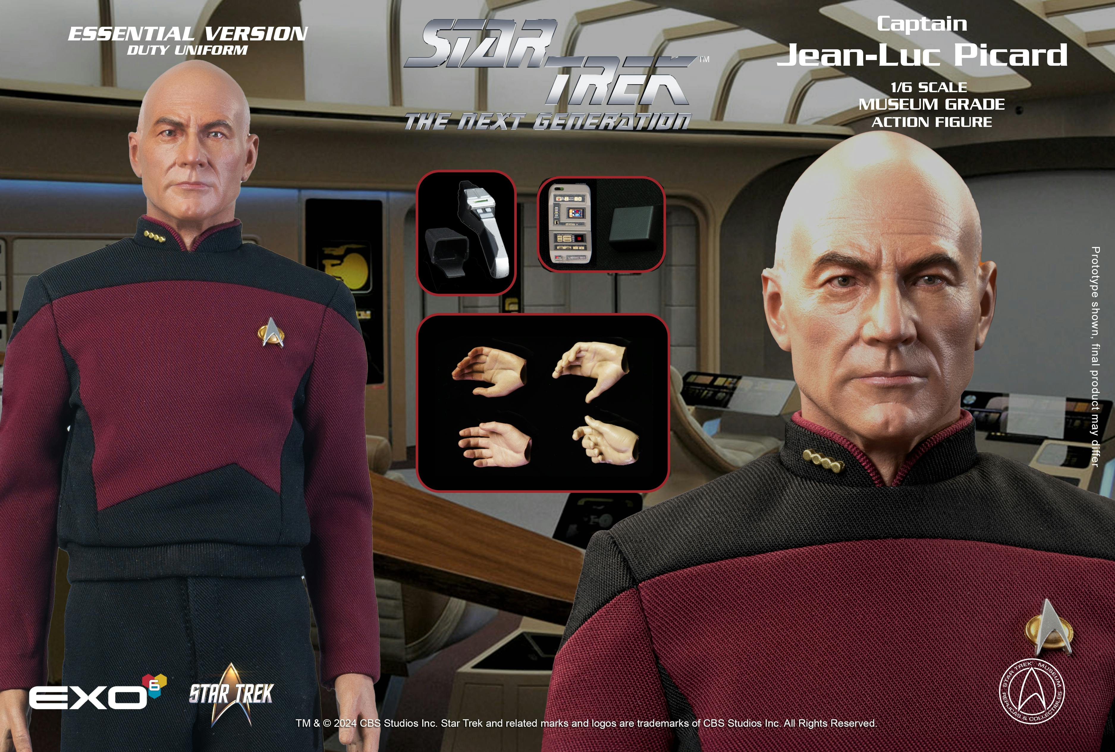 EXO-6 Star Trek: The Next Generation Jean-Luc Picard Essential Version of the figure with all its offerings