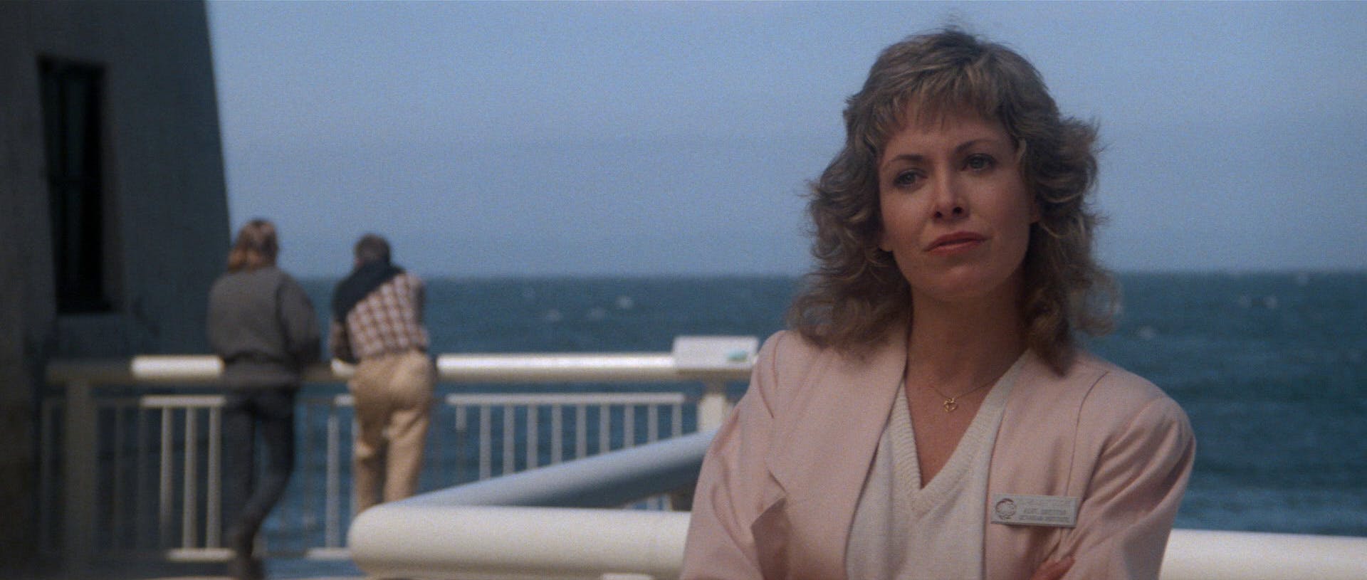 Close-up of Dr. Gillian Taylor at the Cetacean Institute in Star Trek IV: The Voyage Home