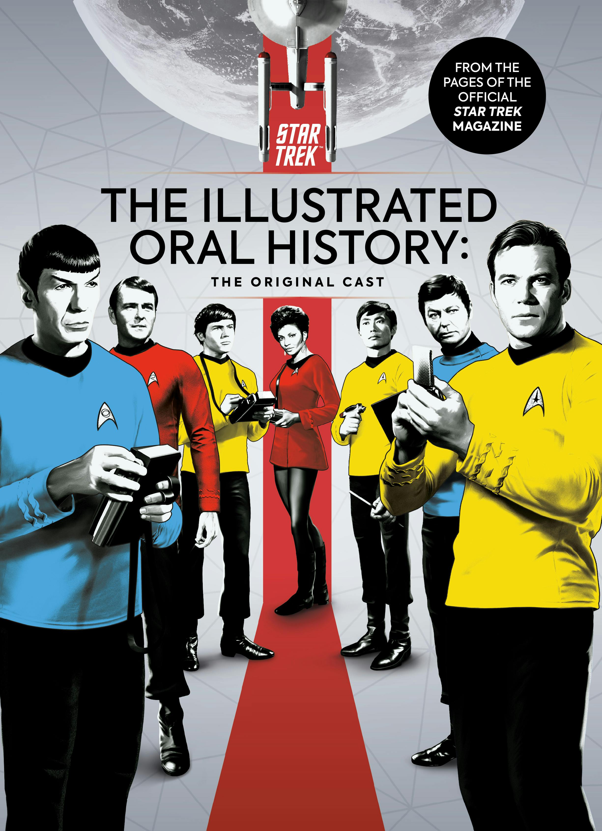 'Star Trek: The Illustrated Oral History: The Original Cast' hardcover featuring stylized promotional cast photos