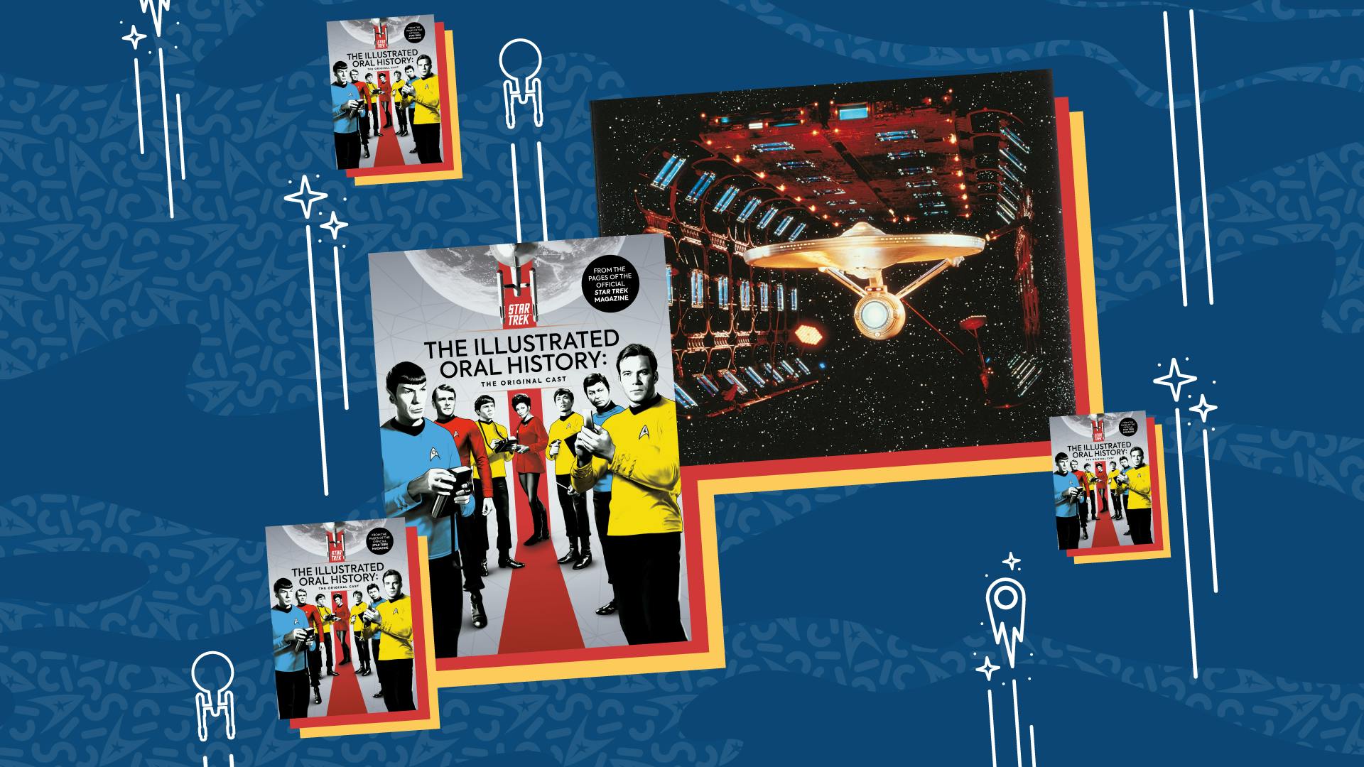 'Star Trek: The Illustrated Oral History: The Original Cast' cover along with two movie still from The Motion Picture