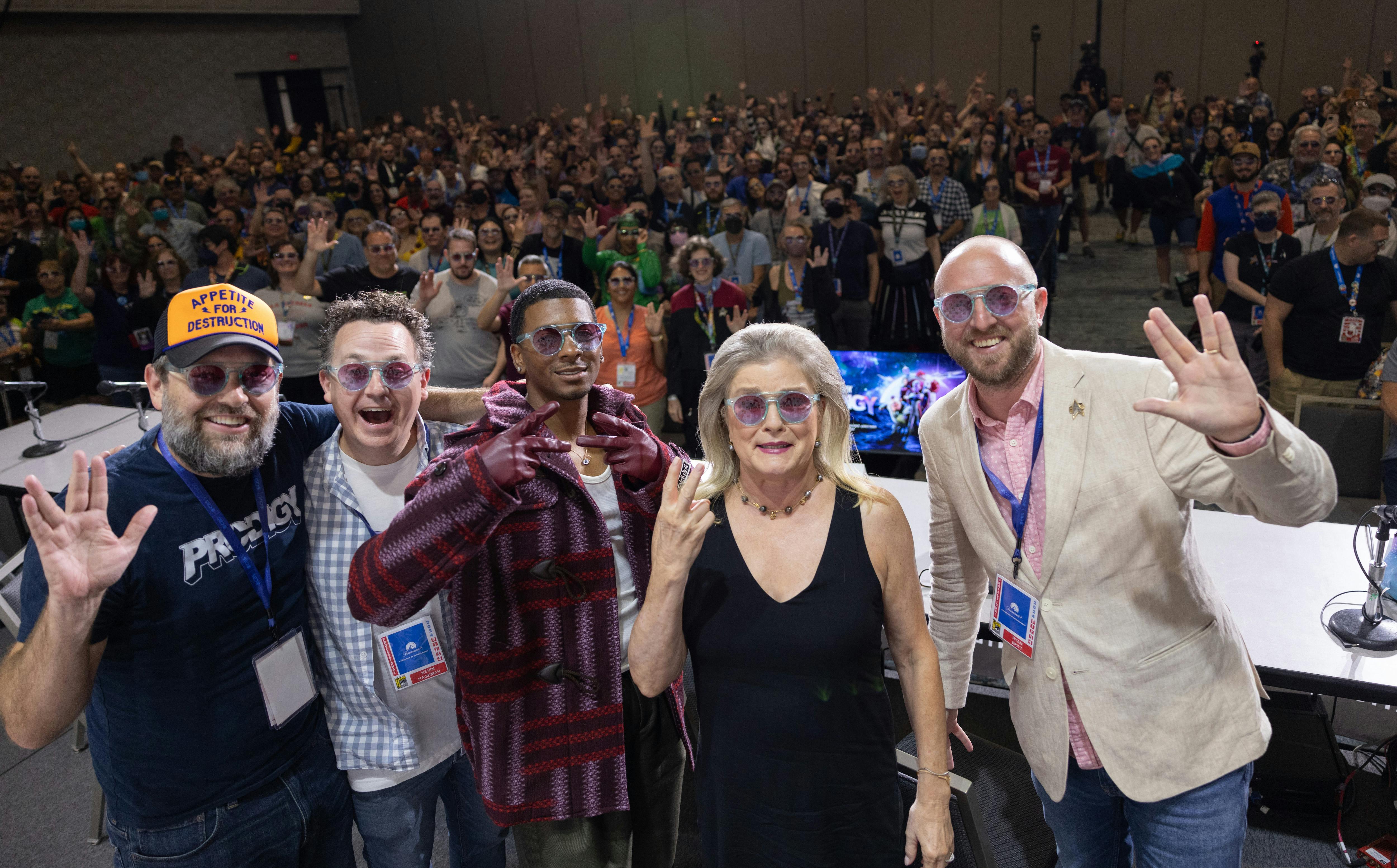 Star Trek: Prodigy panel at San Diego Comic-Con SDCC 2024 - Dan and Kevin Hageman, Brett Grey, Kate Mulgrew, and Ryan Britt