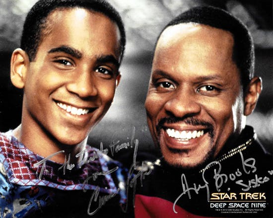 Autographed Cirroc Lofton and Avery Brooks picture of Jake and Ben Sisko