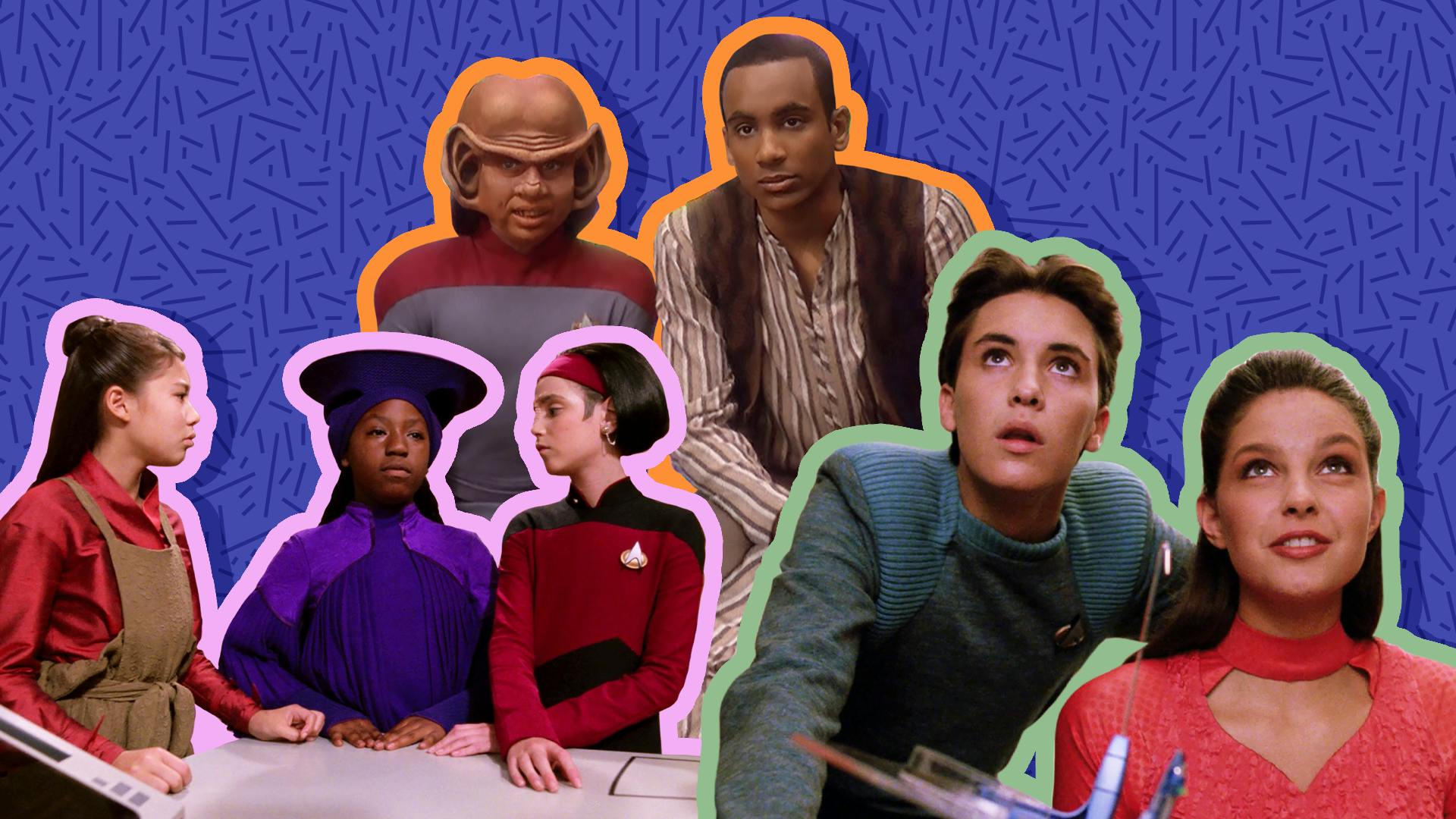 Collage of youth episodic stills from Next Generation and Deep Space Nine