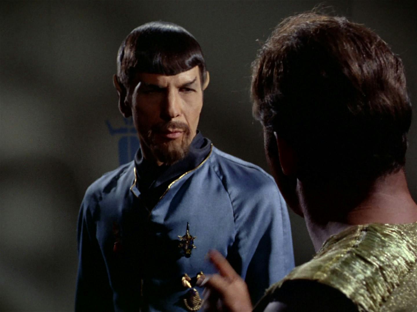 Mirror Spock listens to Kirk discussing rebellion in 'Mirror, Mirror'