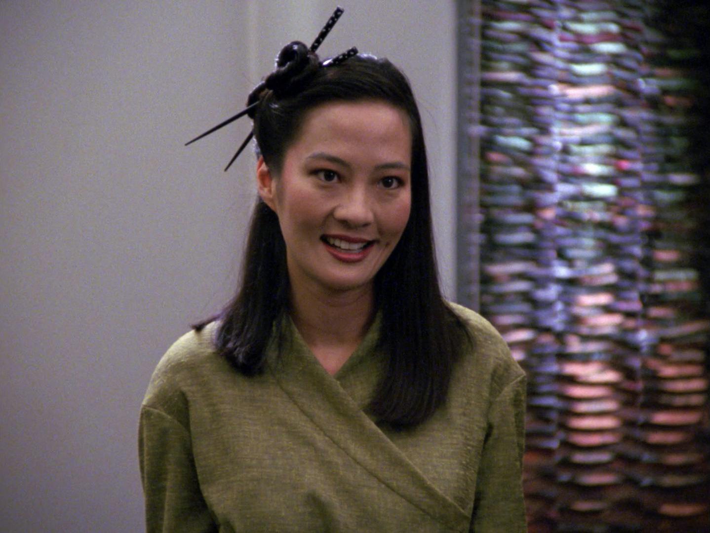 Close-up of Keiko Ishikawa in 'Data's Day'