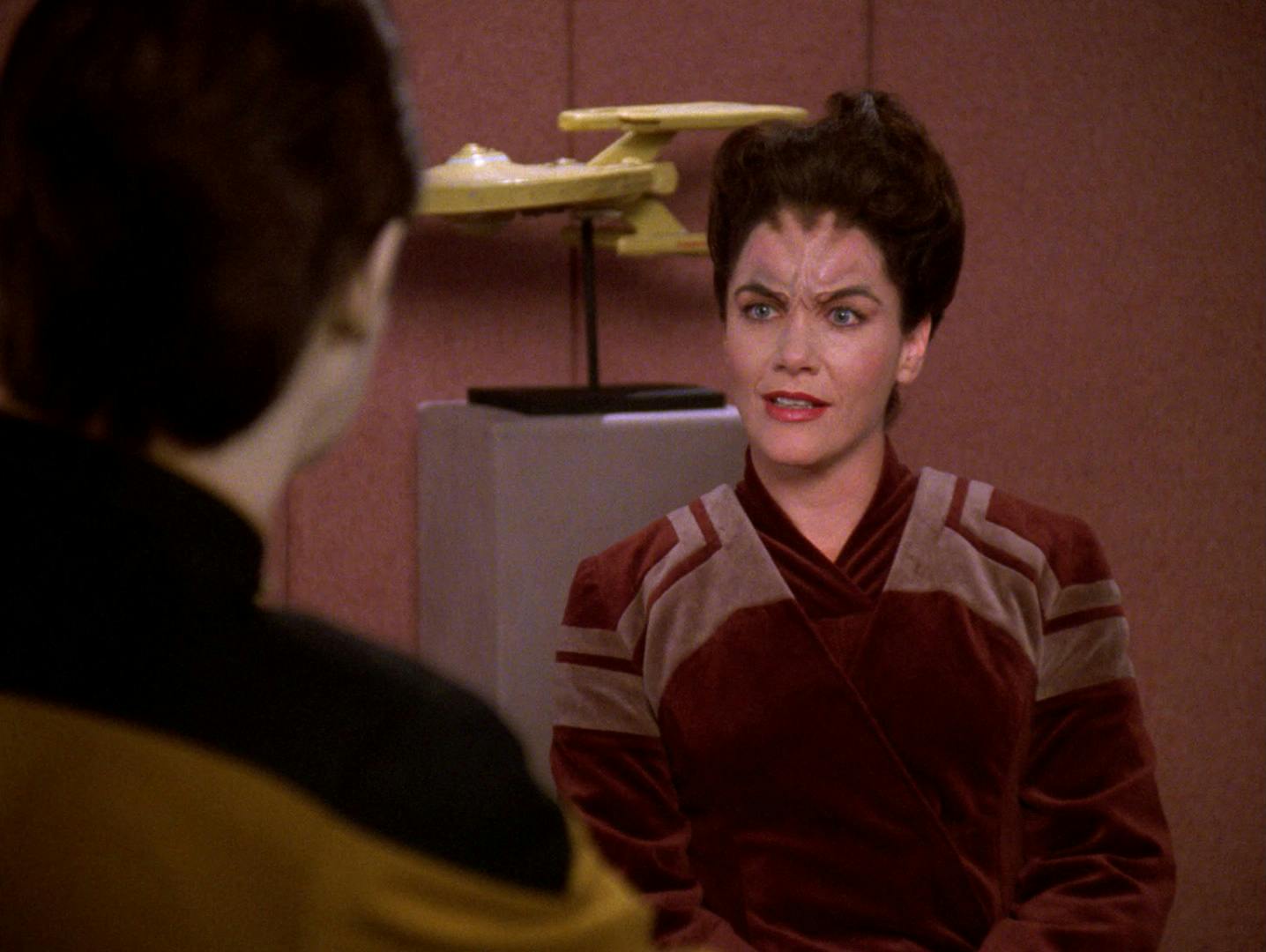 In Picard's Ready Room, Dr. Farallon informs Data and the captain that she will study exocomps as intelligent beings instead of tools in 'The Quality of Life'